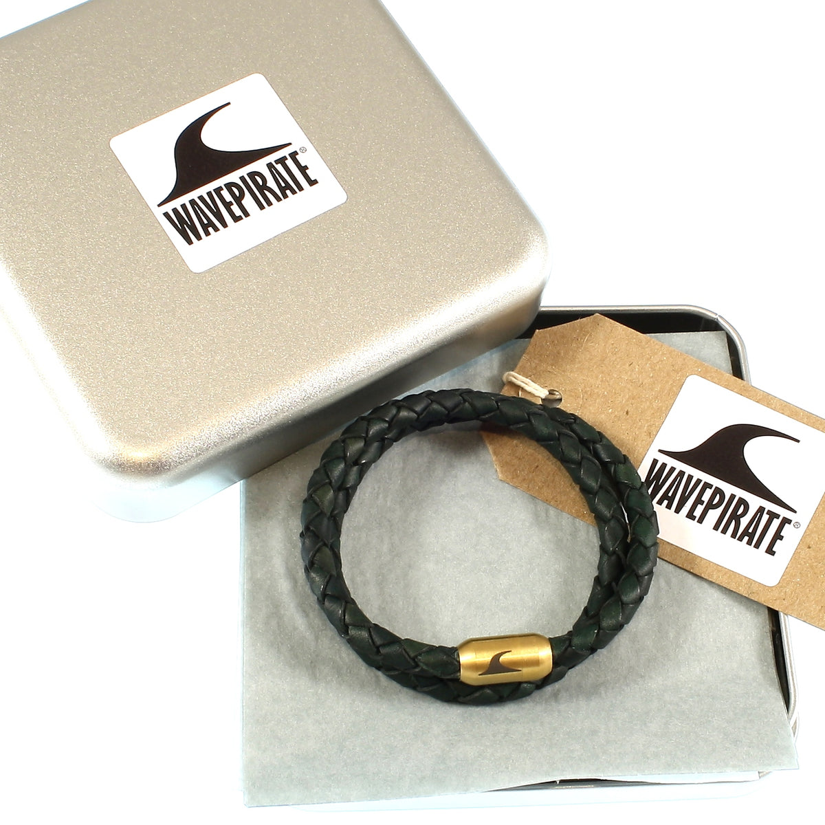 Leder-Armband-Herren-damen-hawaii-gruen-gold-geflochten-Edelstahlverschluss-geschenkverpackung-wavepirate-shop-f