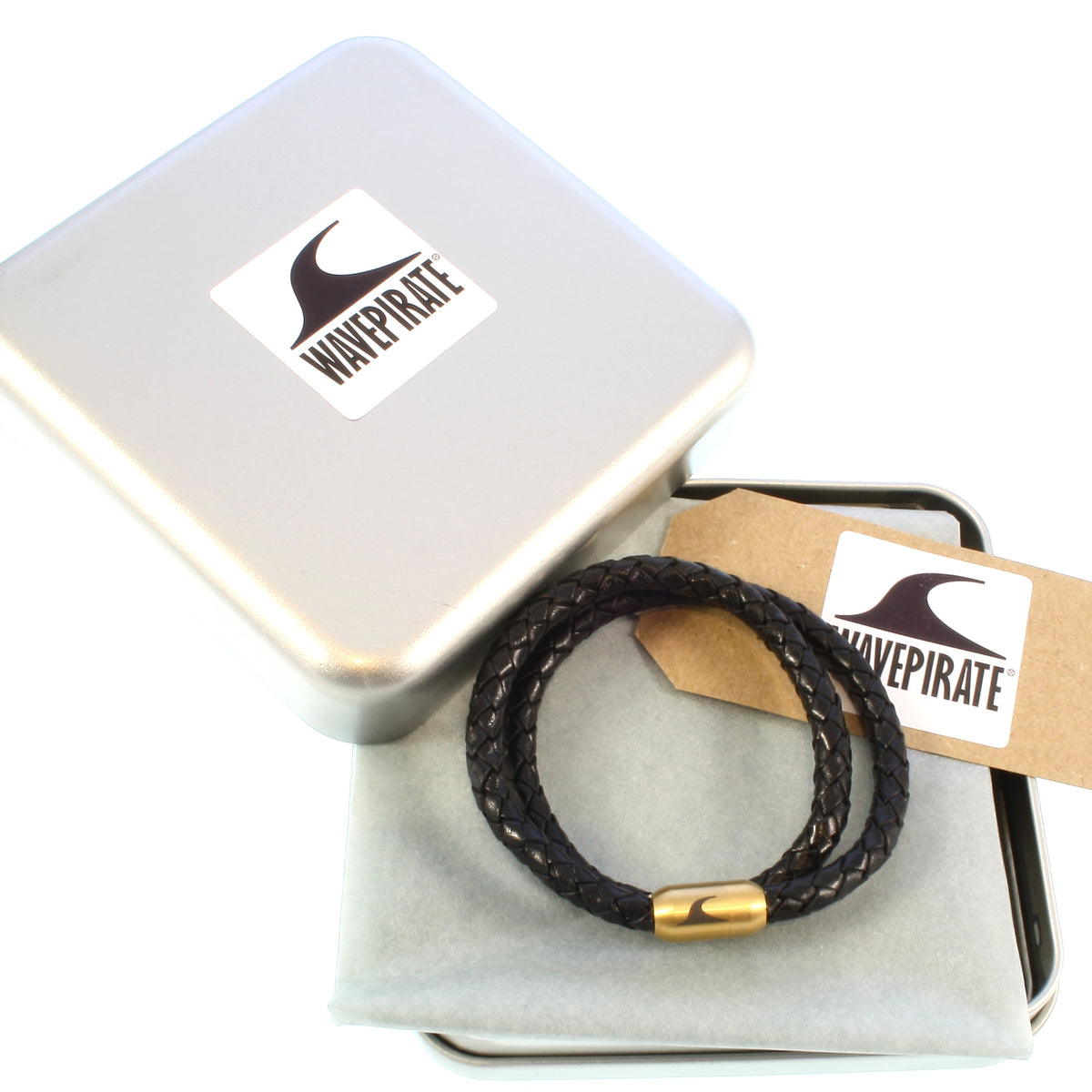 Leder-Armband-Herren-damen-hawaii-schwarz-gold-geflochten-Edelstahlverschluss-geschenkverpackung-wavepirate-shop-f
