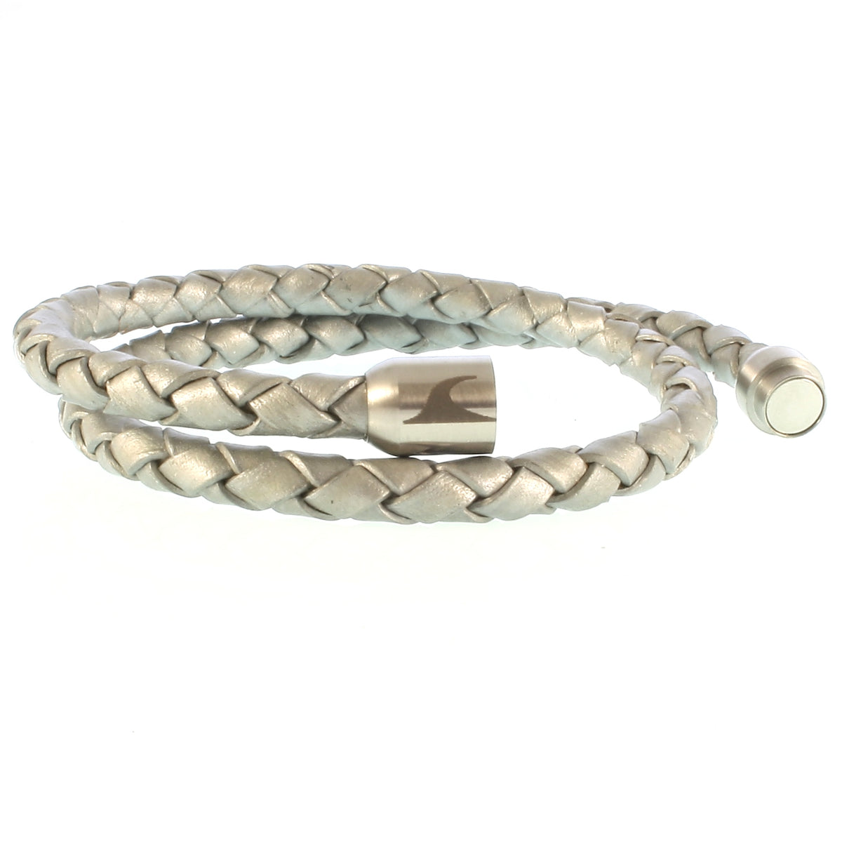 Leder-Armband-Herren-damen-hawaii-silber-geflochten-Edelstahlverschluss-offen-wavepirate-shop-f