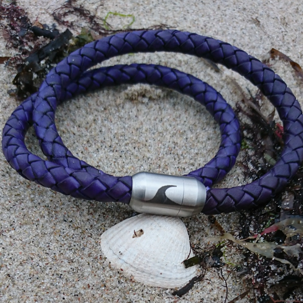 Leder-Armband-Herren-damen-hawaii-ultramarine-geflochten-Edelstahlverschluss-detail-wavepirate-shop-f-1