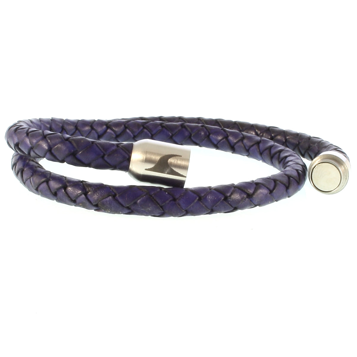Leder-Armband-Herren-damen-hawaii-ultramarine-geflochten-Edelstahlverschluss-offen-wavepirate-shop-f
