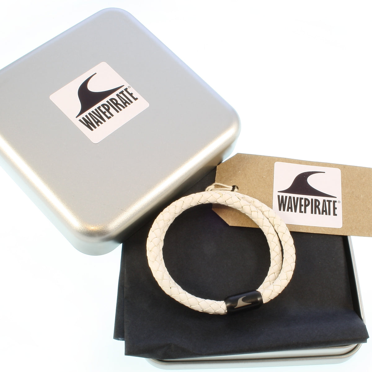 Leder-Armband-Herren-damen-hawaii-weiss-schwarz-geflochten-Edelstahlverschluss-geschenkverpackung-wavepirate-shop-f