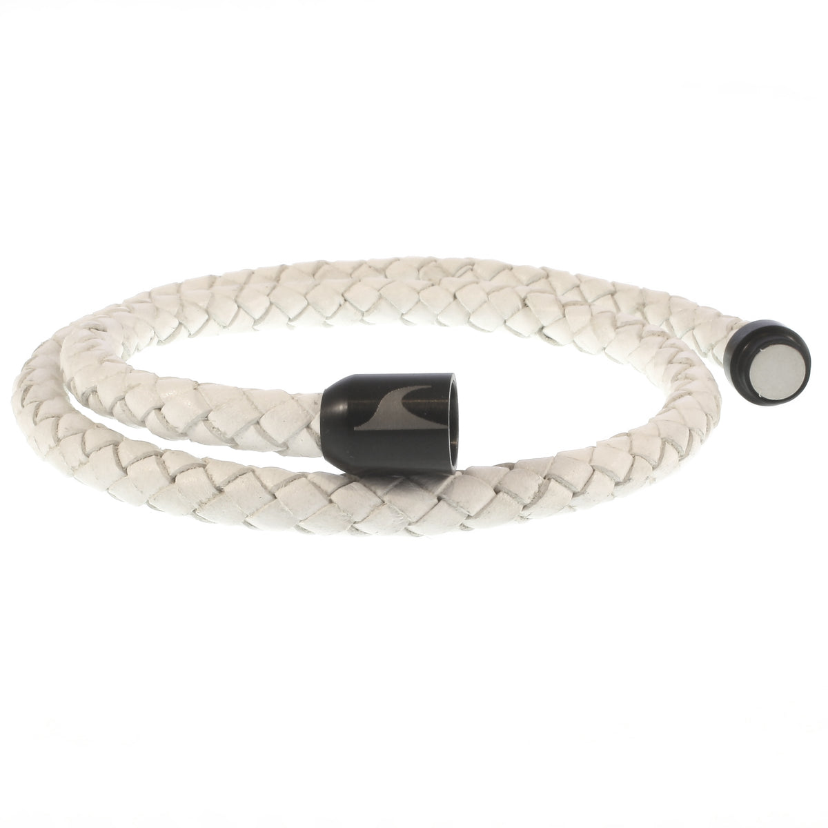 Leder-Armband-Herren-damen-hawaii-weiss-schwarz-geflochten-Edelstahlverschluss-offen-wavepirate-shop-f