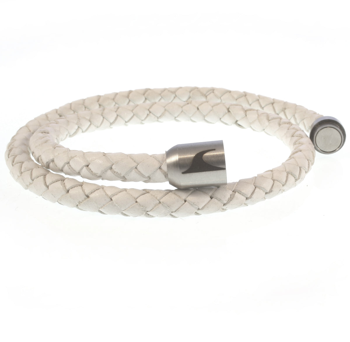 Leder-Armband-Herren-damen-hawaii-weiss-silber-geflochten-Edelstahlverschluss-offen-wavepirate-shop-f