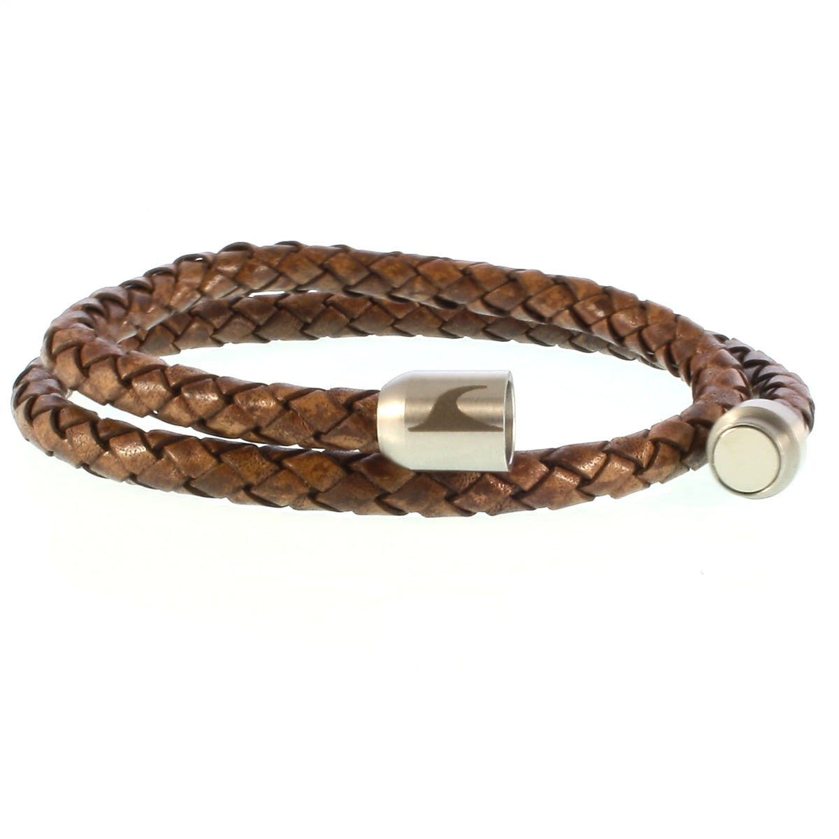Leder-Armband-Herren-hawaii-cognac-geflochten-Edelstahlverschluss-offen-wavepirate-shop-f