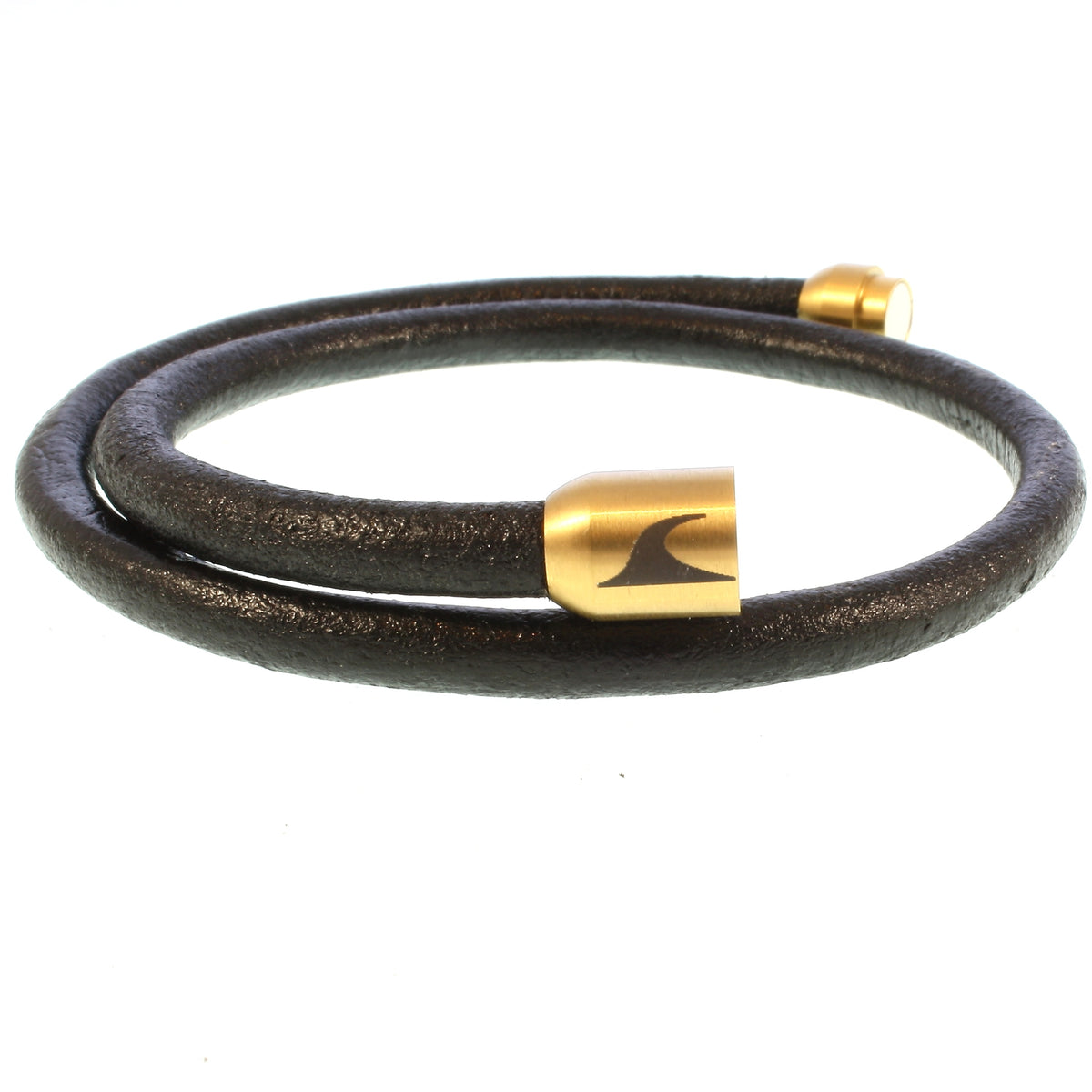 Leder-Armband-Herren-hawaii-schwarz-gold-massiv-Edelstahlverschluss-offen-wavepirate-shop-r