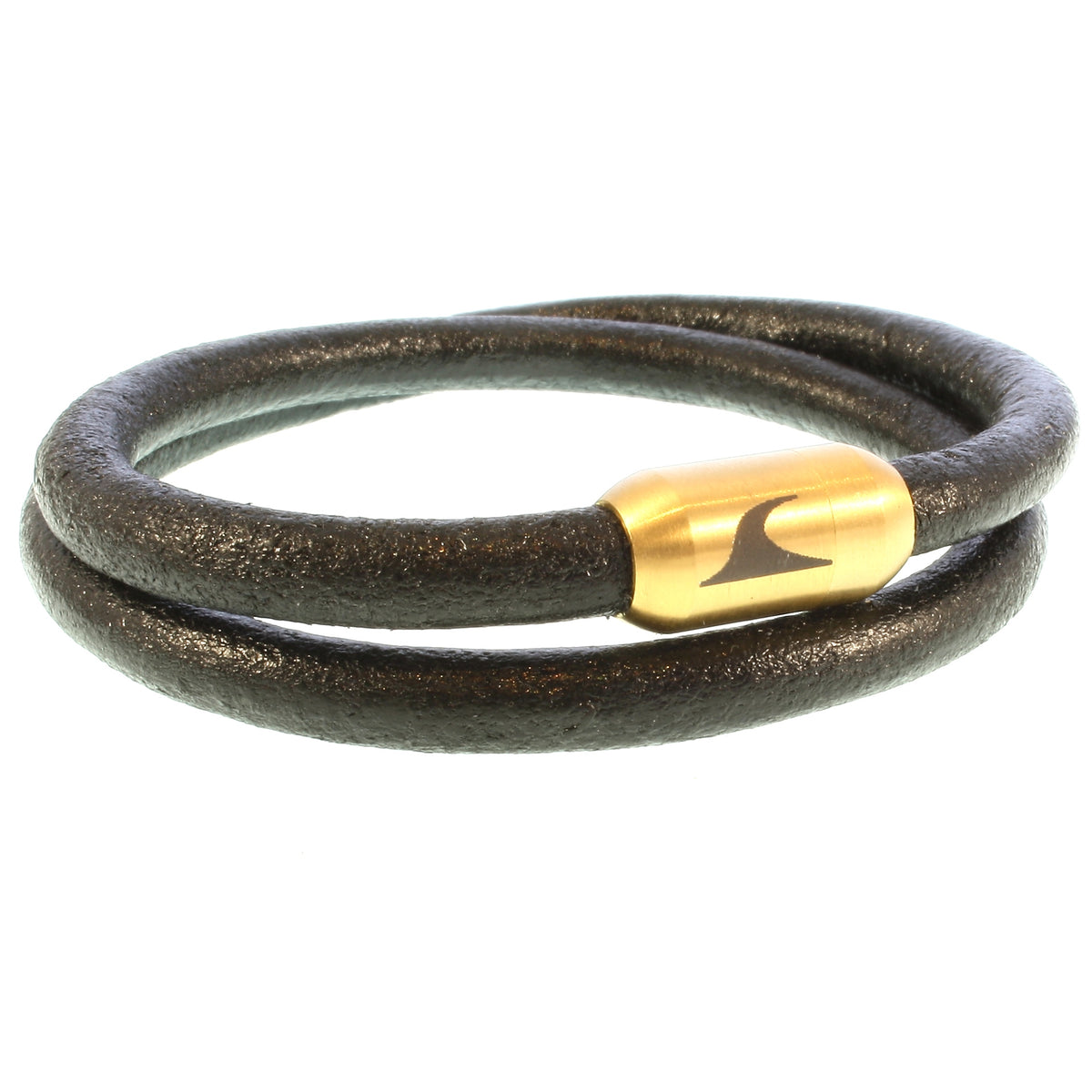 Leder-Armband-Herren-hawaii-schwarz-gold-massiv-Edelstahlverschluss-vorn-wavepirate-shop-r