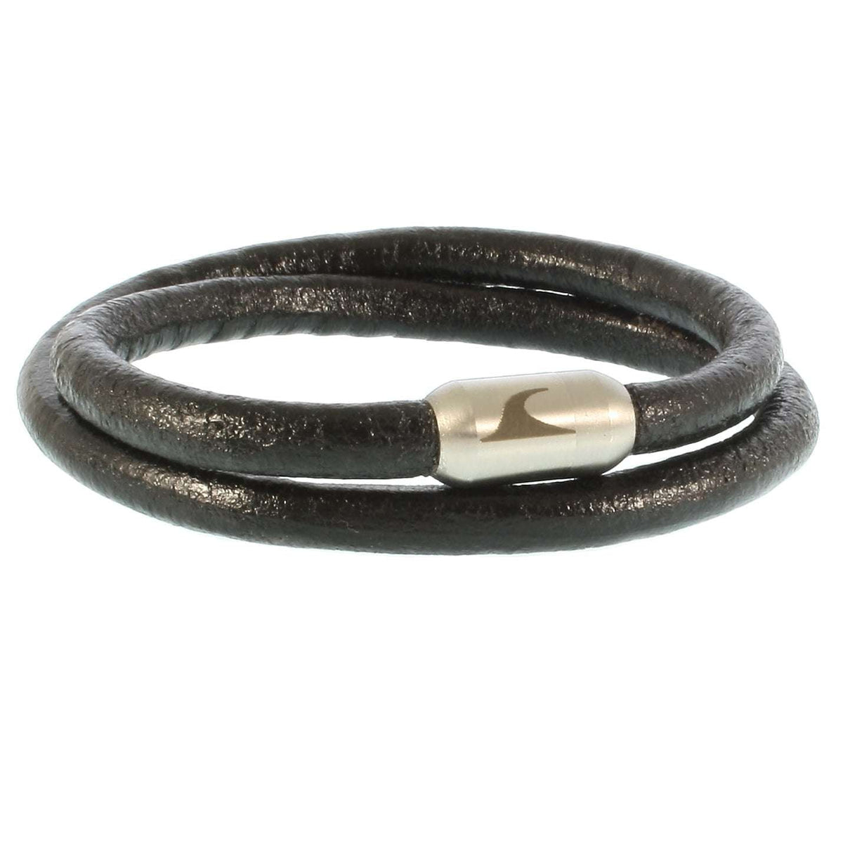 Leder-Armband-Herren-hawaii-schwarz-silber-massiv-Edelstahlverschluss-vorn-wavepirate-shop-r