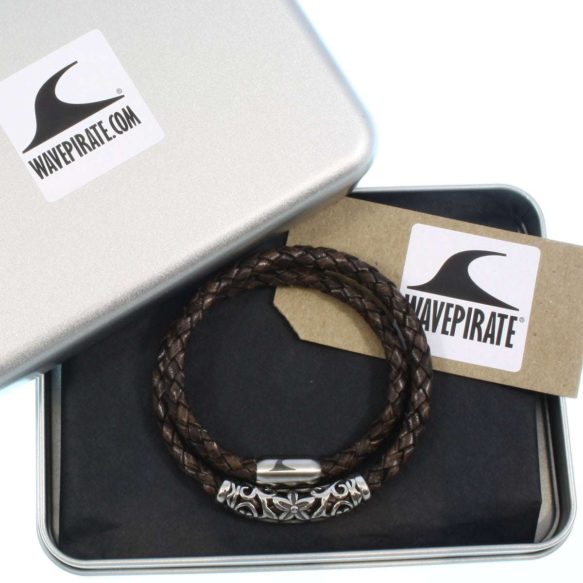 Leder-Armband-Herren-hawaii-xo-braun-Edelstahlverschluss-geschenkverpackung-wavepirate-shop-f