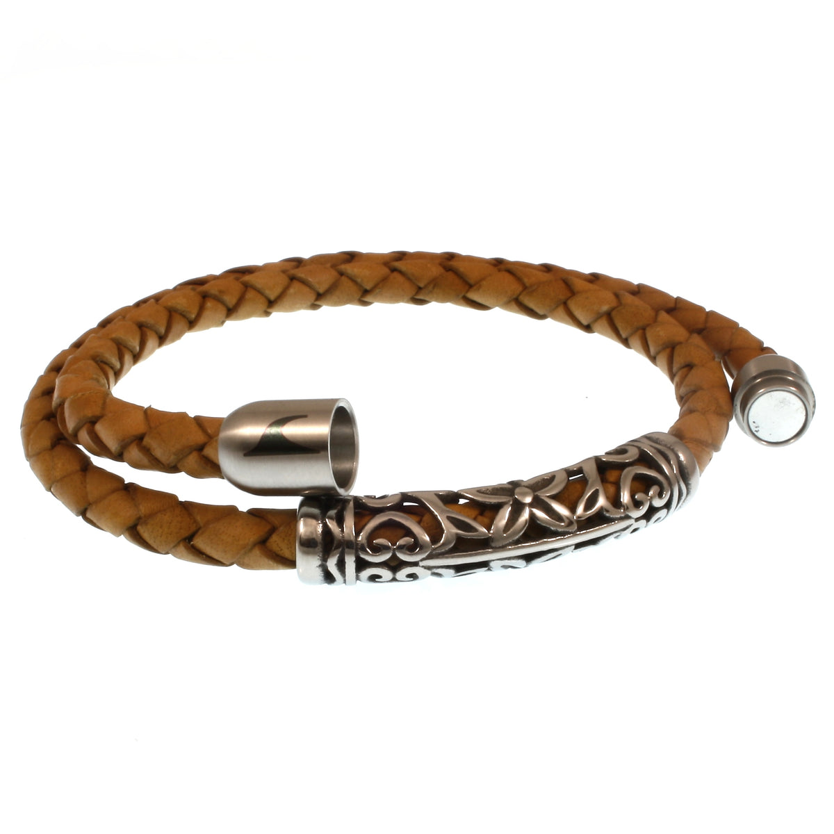 Leder-Armband-Herren-hawaii-xo-cognac-Edelstahlverschluss-offen-wavepirate-shop-f