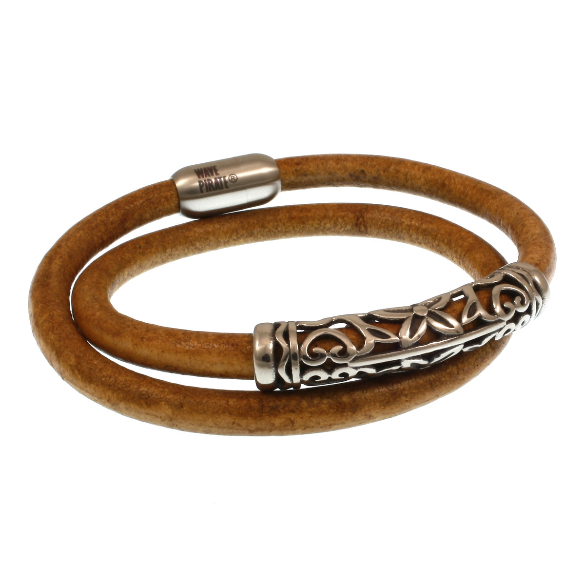 Leder-Armband-Herren-hawaii-xo-cognac-silber-Edelstahlverschluss-hinten-wavepirate-shop-r