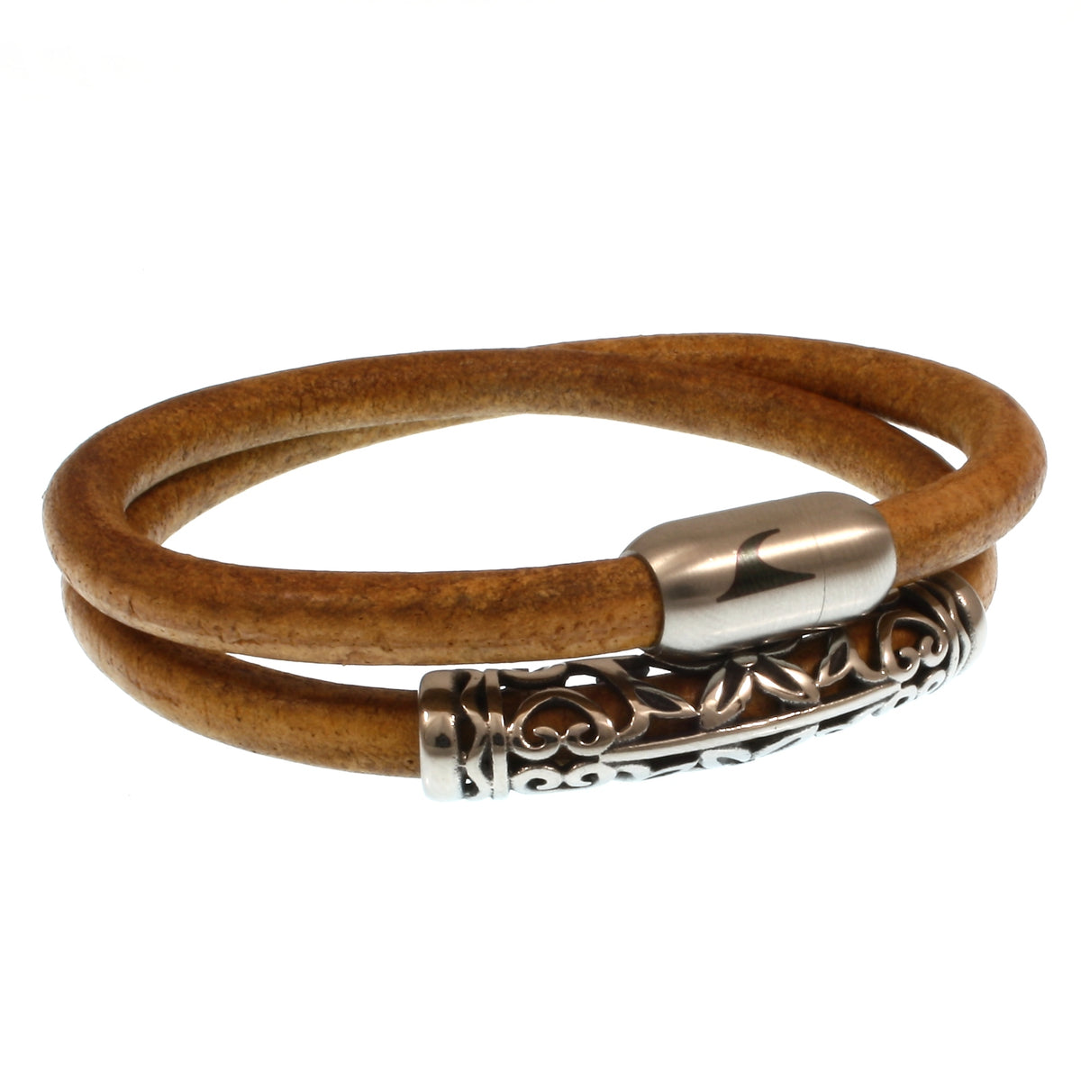Leder-Armband-Herren-hawaii-xo-cognac-silber-Edelstahlverschluss-vorn-wavepirate-shop-r