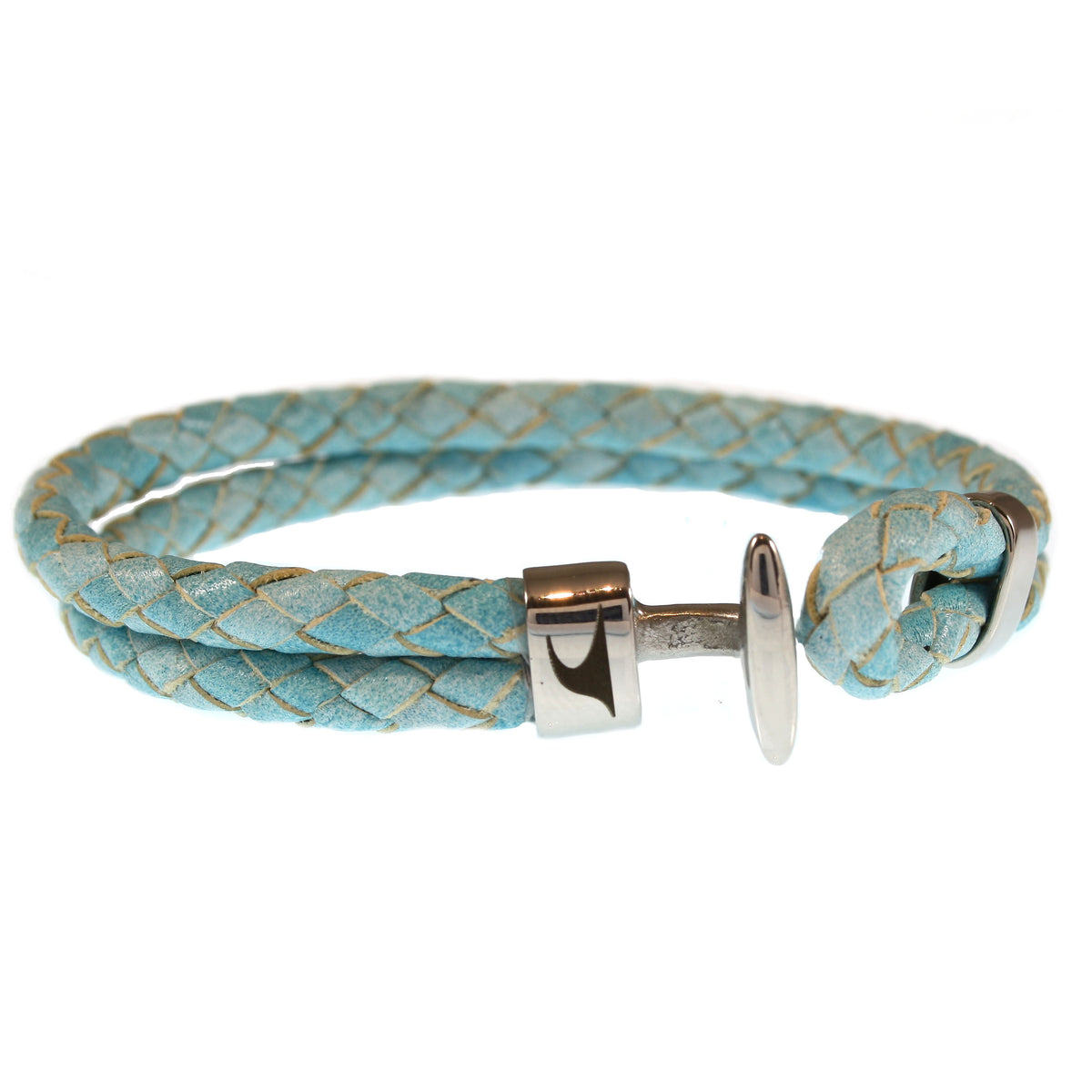 Leder-Armband-herren-Damen-Aruba-ice-blau-geflochten-Edelstahlverschluss-offen-wavepirate-shop-f
