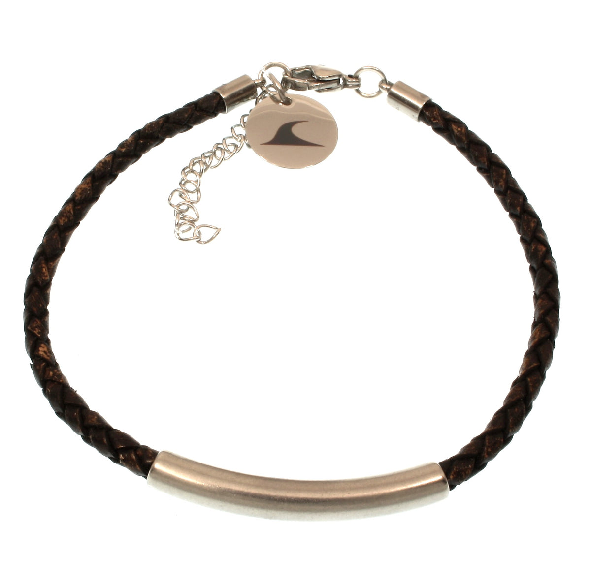 Leder-armband-Damen-herren-curve-fusskette-braun-Edelstahlverschluss-verstellbar-vorn-wavepirate-shop-f