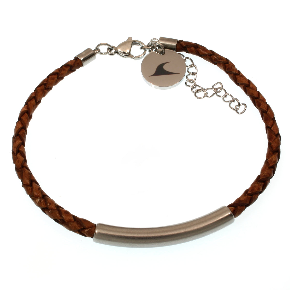 Leder-armband-Damen-herren-curve-fusskette-cognac-Edelstahlverschluss-verstellbar-vorn-wavepirate-shop-f