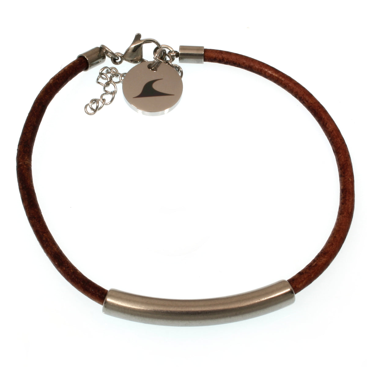 Leder-armband-Damen-herren-curve-fusskette-cognac-massiv-Edelstahlverschluss-verstellbar-vorn-wavepirate-shop-r