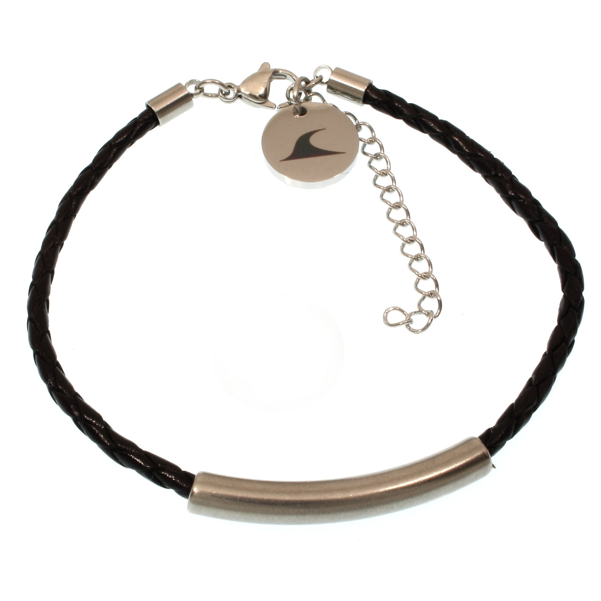 Leder-armband-Damen-herren-curve-fusskette-schwarz-Edelstahlverschluss-verstellbar-vorn-wavepirate-shop-f