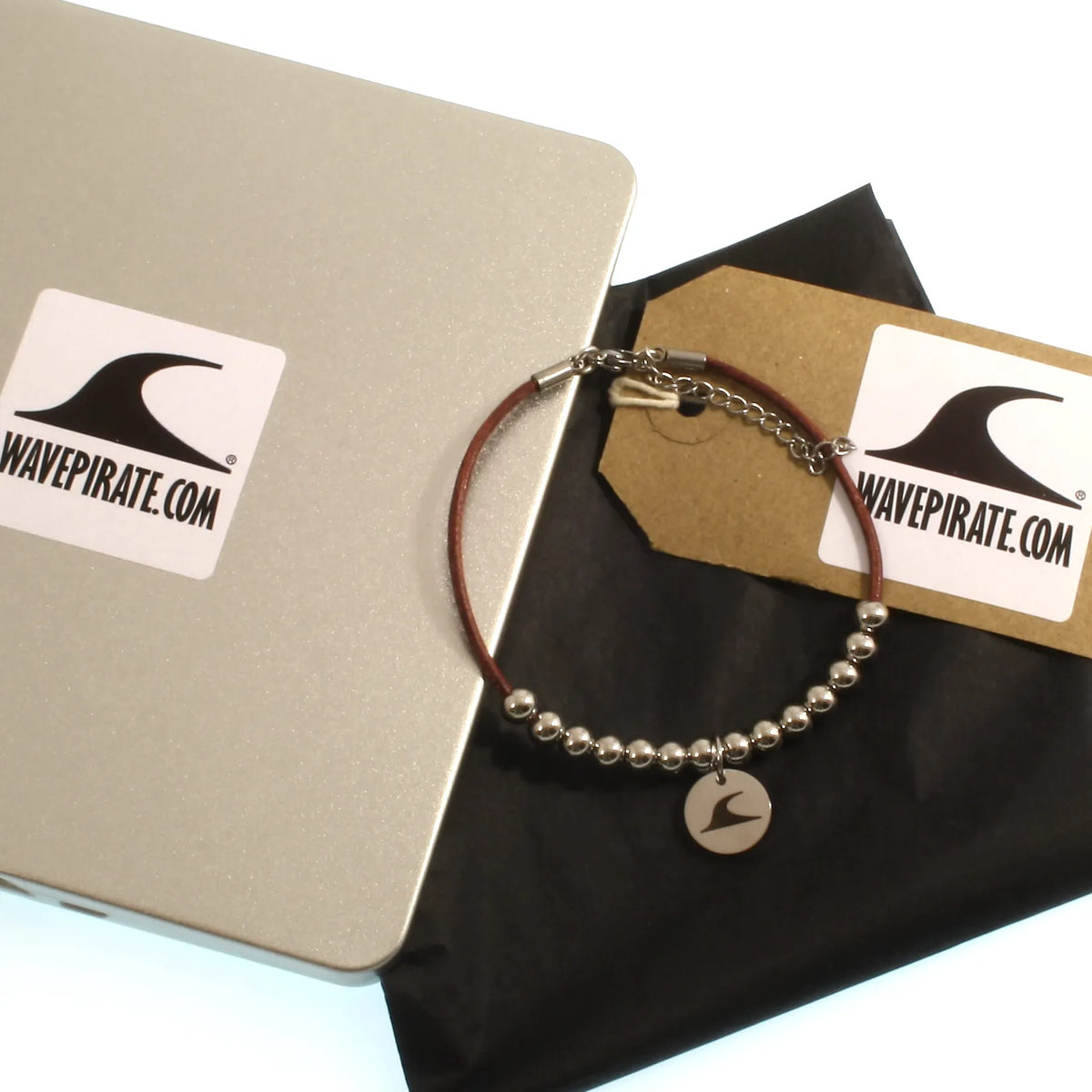 Leder-armband-Herren-damen-fusskette-aloha-bordeaux-Edelstahlverschluss-geschenkverpackung-wavepirate-shop-z2