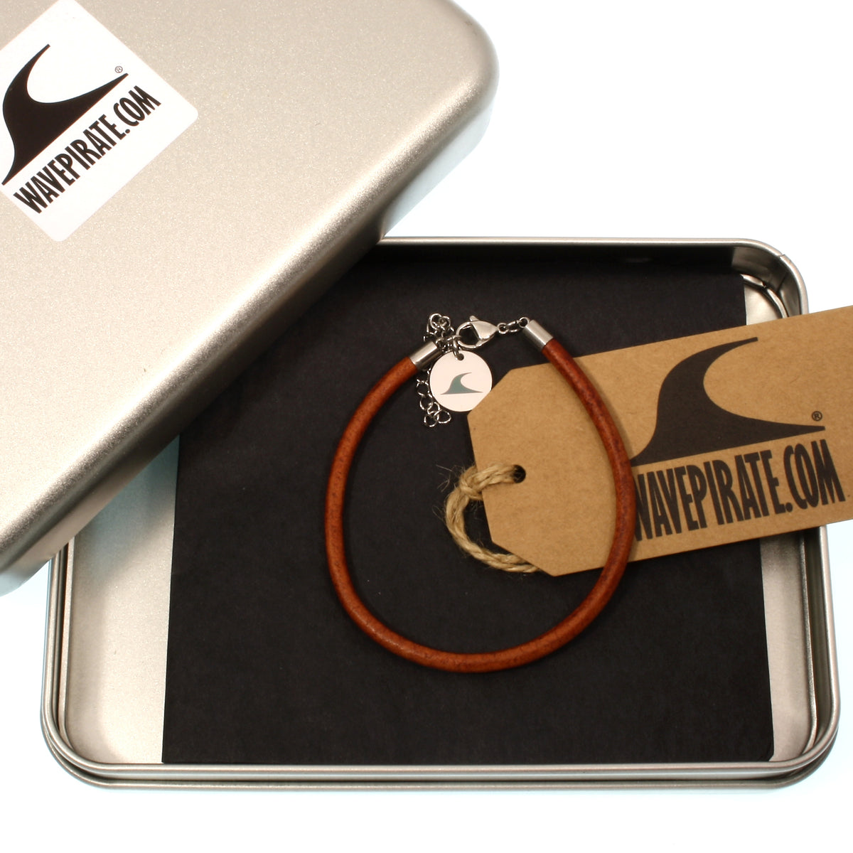 Leder-armband-Herren-damen-fusskette-breeze-cognac-massiv--Edelstahlverschluss-geschenkverpackung-wavepirate-shop-r