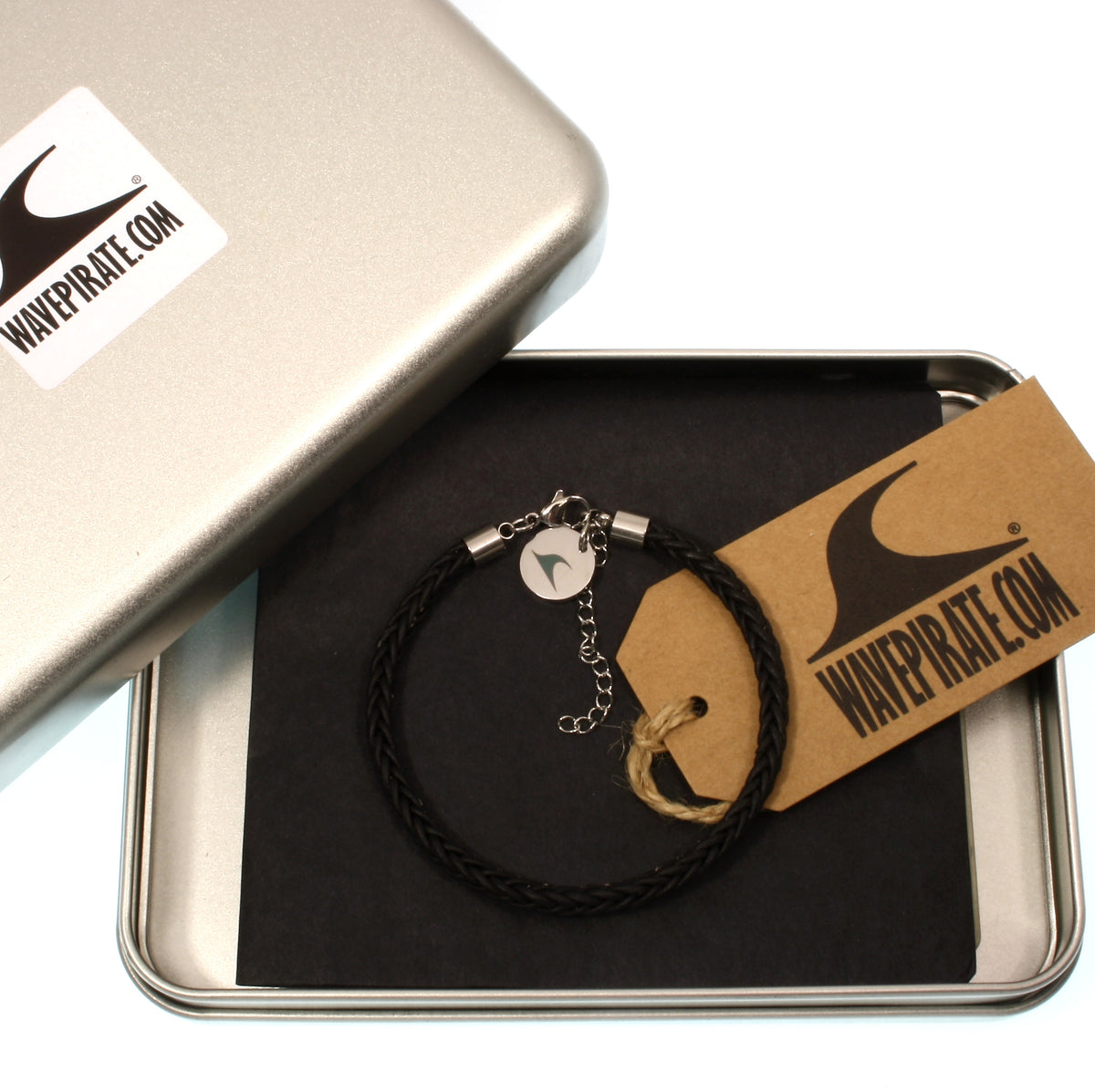 Leder-armband-Herren-damen-fusskette-breeze-schwarz-geflochten--Edelstahlverschluss-geschenkverpackung-wavepirate-shop-8