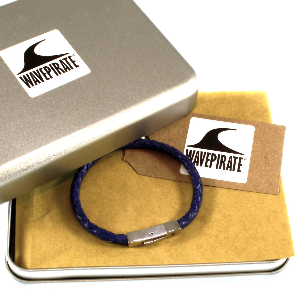 Leder-armband-Herren-damen-one-blau-geflochten-Edelstahlverschluss-geschenkverpackung-wavepirate-shop-f