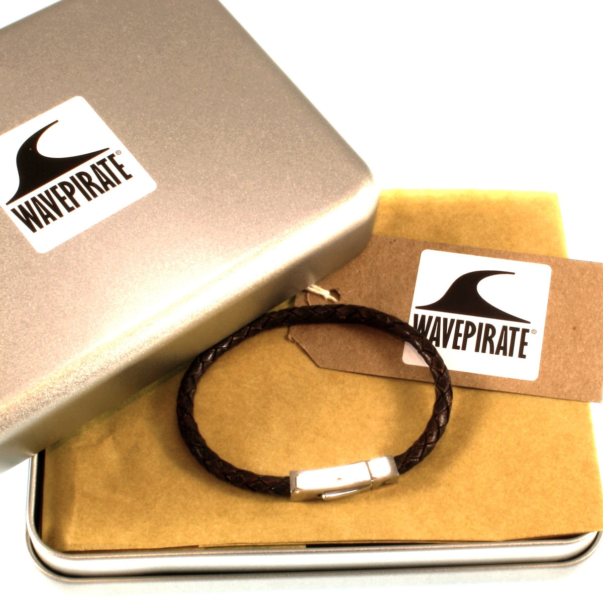 Leder-armband-Herren-damen-one-braun-geflochten-Edelstahlverschluss-geschenkverpackung-wavepirate-shop-f