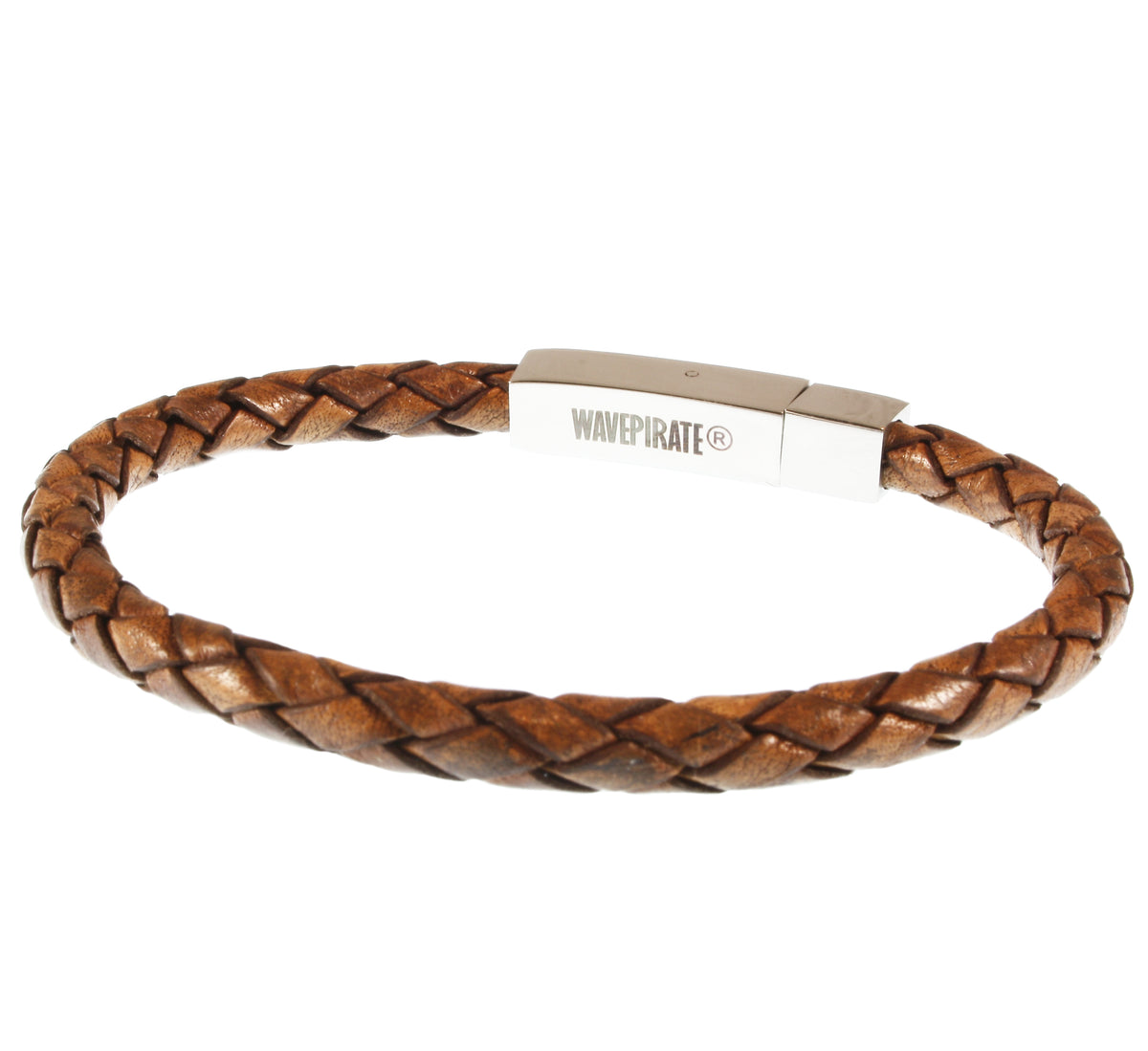 Leder-armband-Herren-damen-one-cognac-geflochten-Edelstahlverschluss-hinten-wavepirate-shop-f