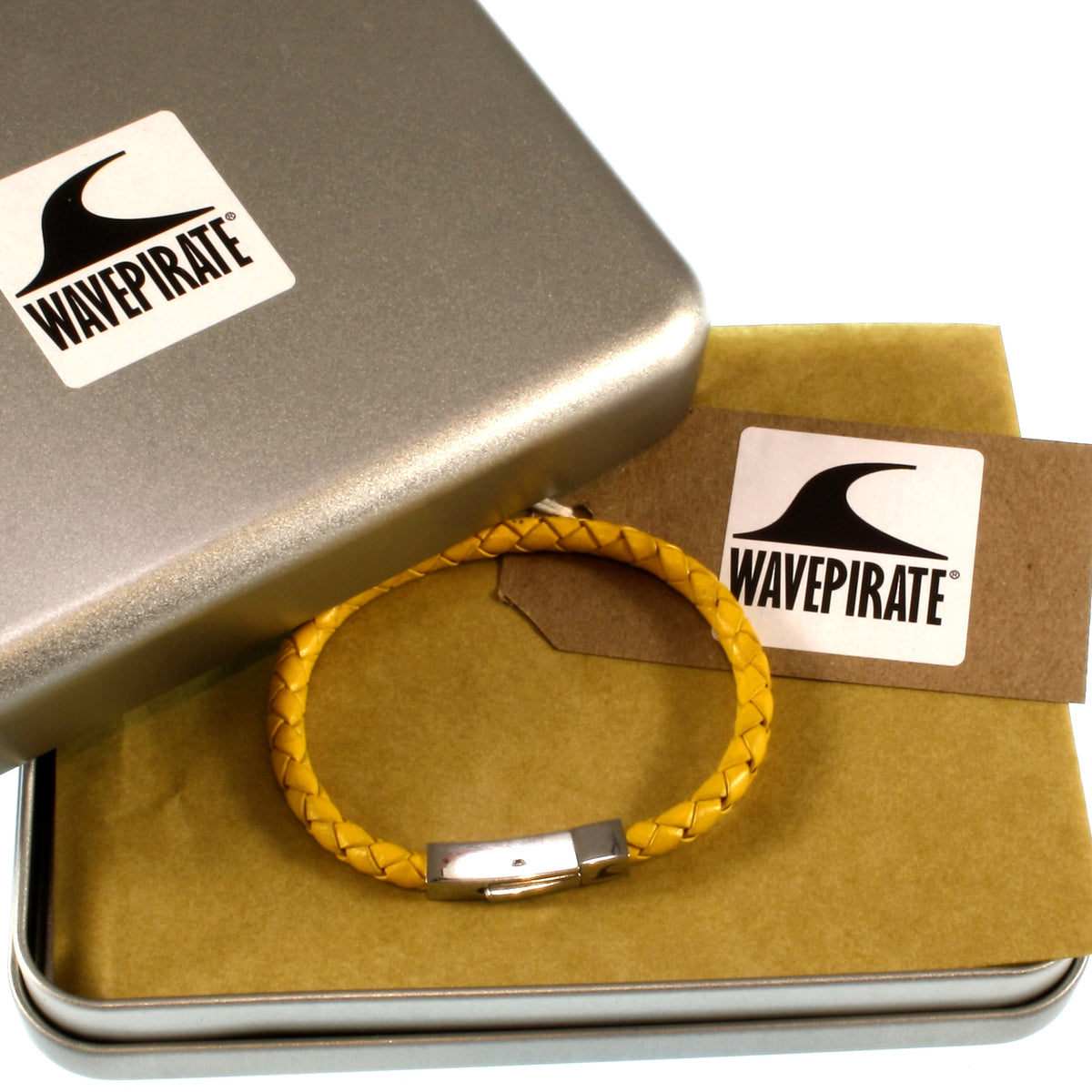 Leder-armband-Herren-damen-one-gelb-geflochten-Edelstahlverschluss-geschenkverpackung-wavepirate-shop-f