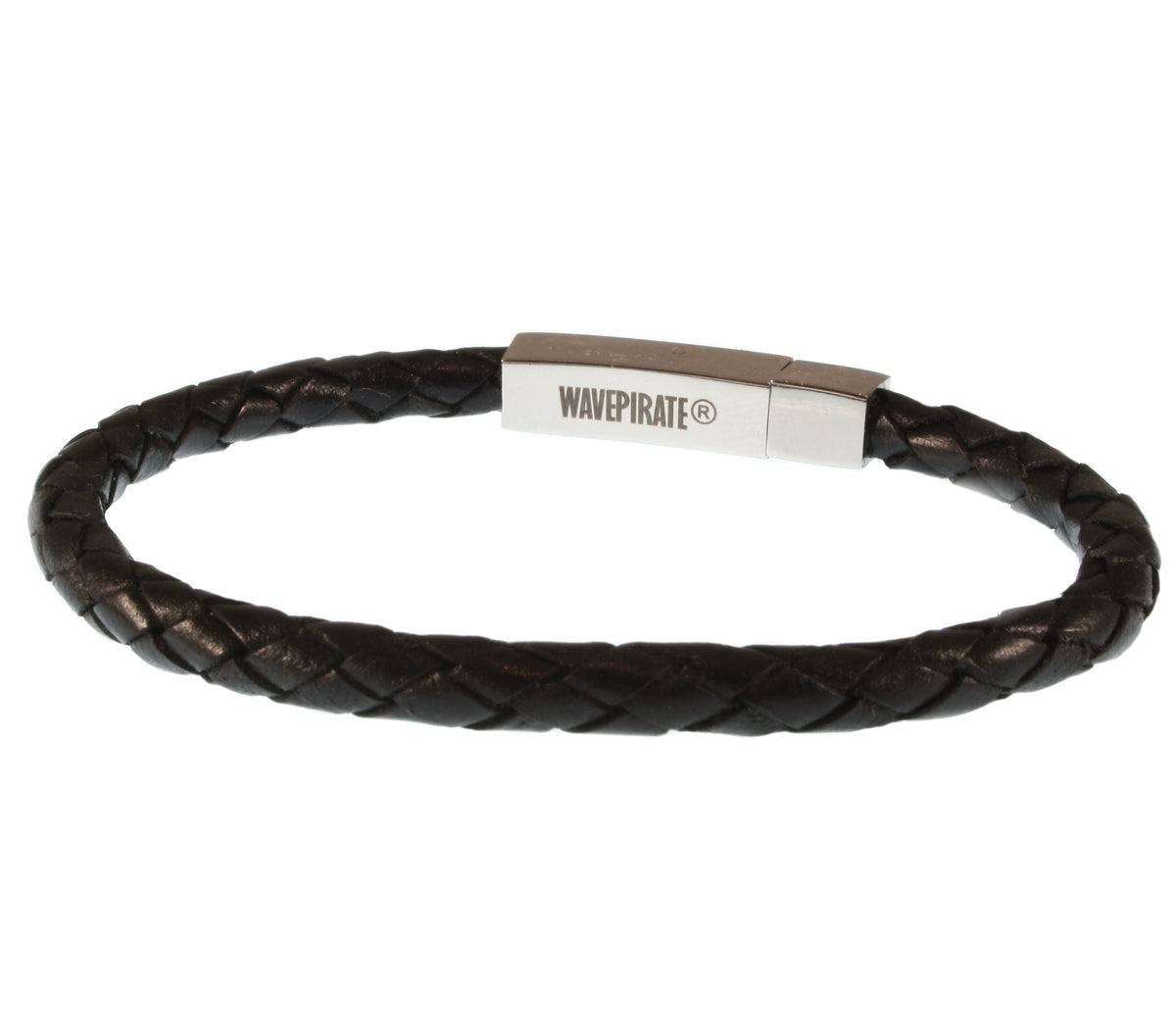 Leder-armband-Herren-damen-one-schwarz-geflochten-Edelstahlverschluss-hinten-wavepirate-shop-f
