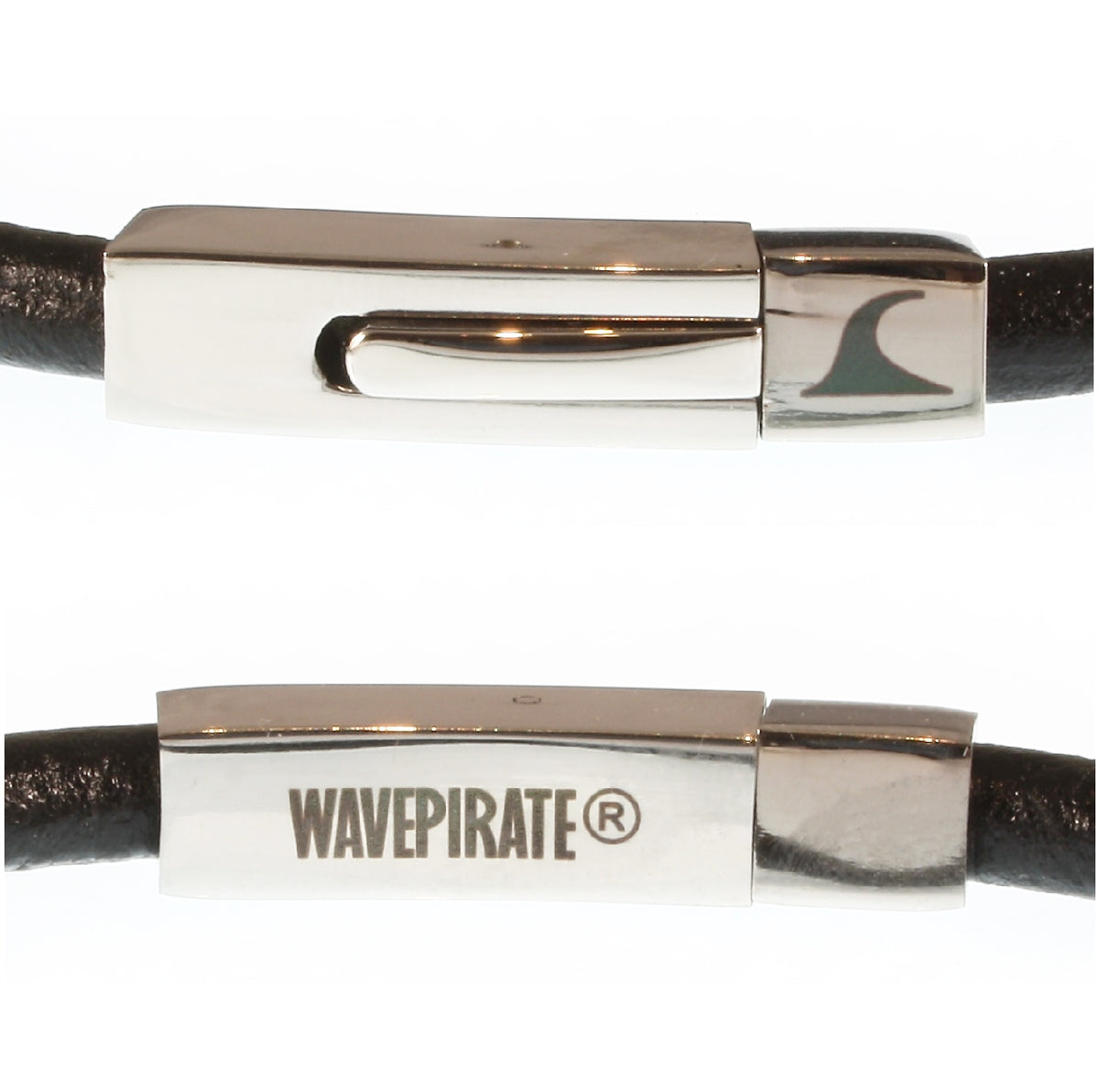 Leder-armband-Herren-damen-one-schwarz-massiv-Edelstahlverschluss-detail-wavepirate-shop-r