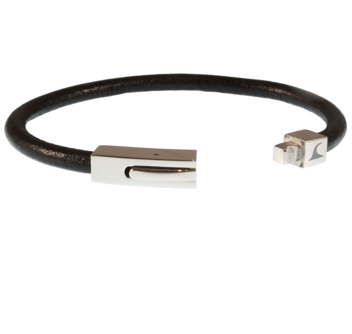 Leder-armband-Herren-damen-one-schwarz-massiv-Edelstahlverschluss-offen-wavepirate-shop-r