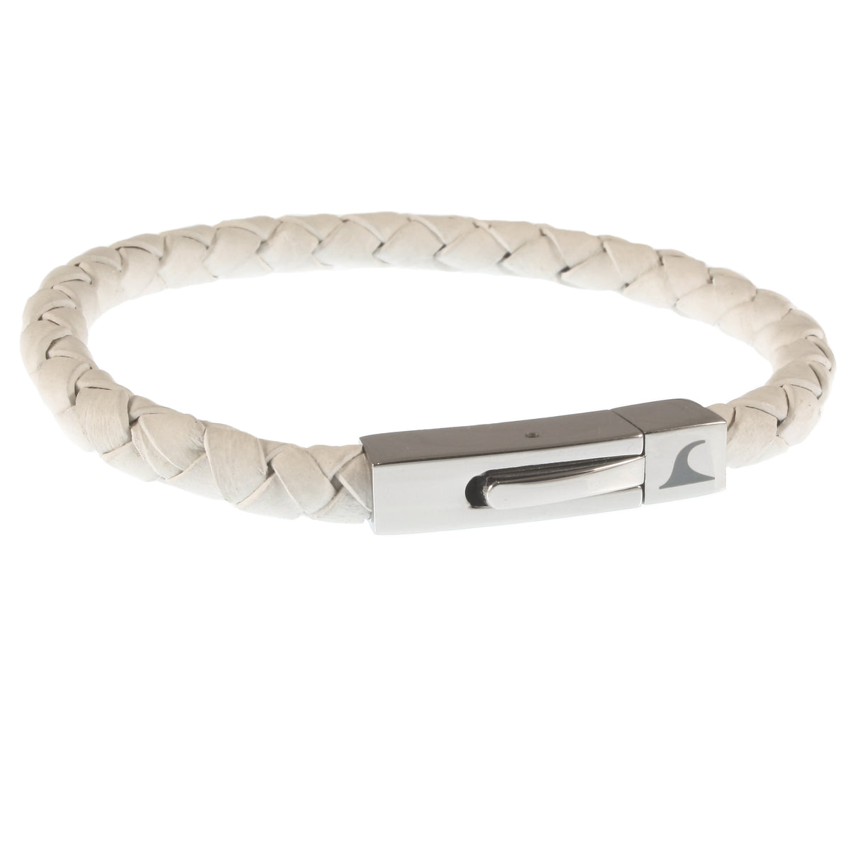 Leder-armband-Herren-damen-one-weiss-geflochten-Edelstahlverschluss-vorn-wavepirate-shop-f