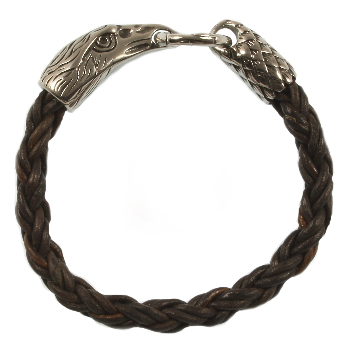 Leder-armband-Herren-eagle-adler-braun-geflochten-Edelstahlverschluss-vorn-wavepirate-shop-zo