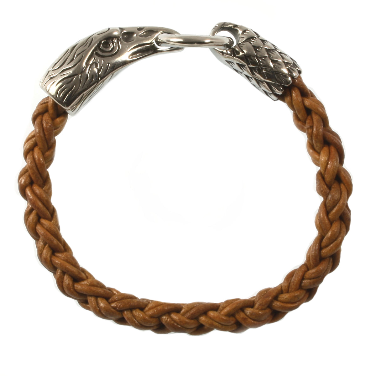 Leder-armband-Herren-eagle-adler-cognac-geflochten-Edelstahlverschluss-vorn-wavepirate-shop-zo