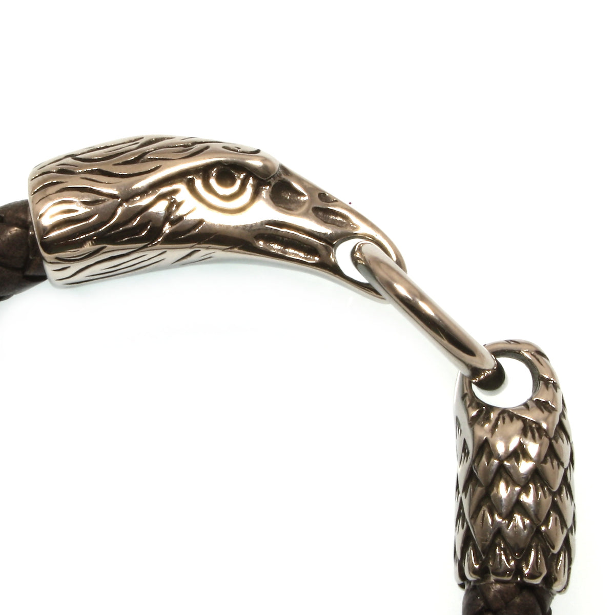 Leder-armband-Herren-eagle-adler-grau-geflochten-Edelstahlverschluss-detail-wavepirate-shop-f