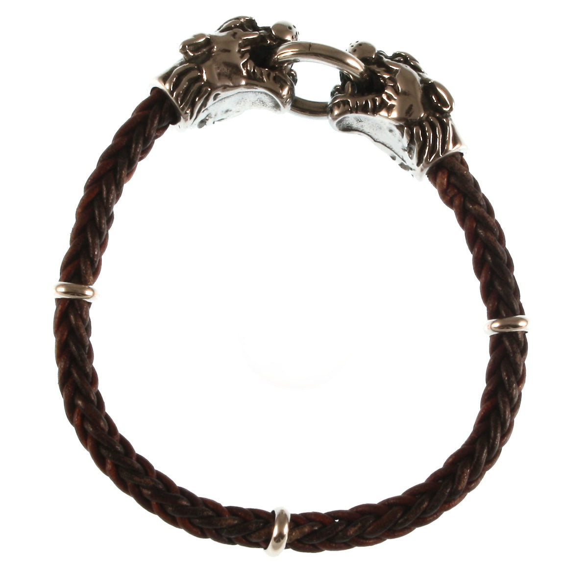 Leder-armband-Herren-lion-braun-geflochten-Edelstahlverschluss-vorn-wavepirate-shop-8