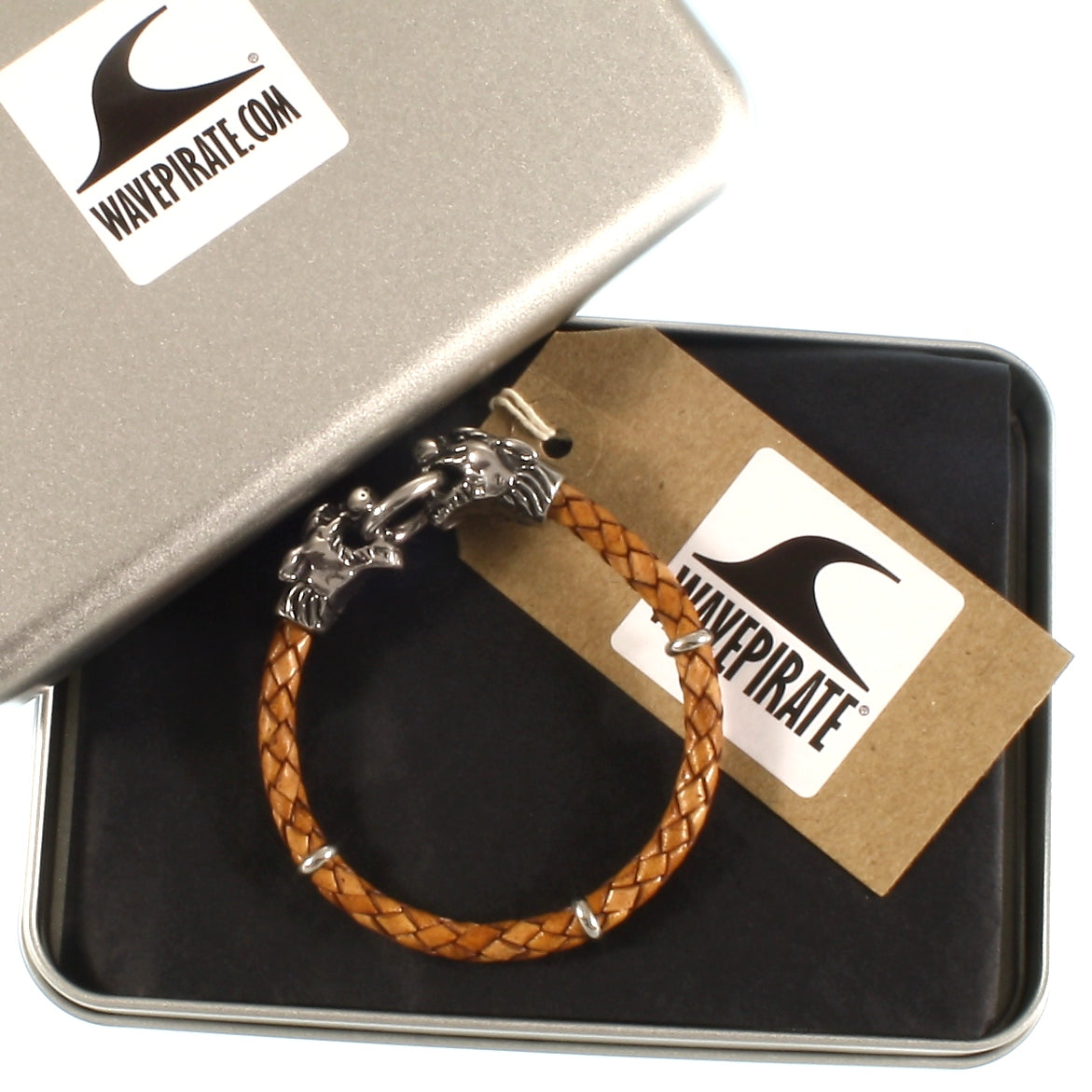 Leder-armband-Herren-lion-cognac-geflochten-Edelstahlverschluss-geschenkverpackung-wavepirate-shop-f