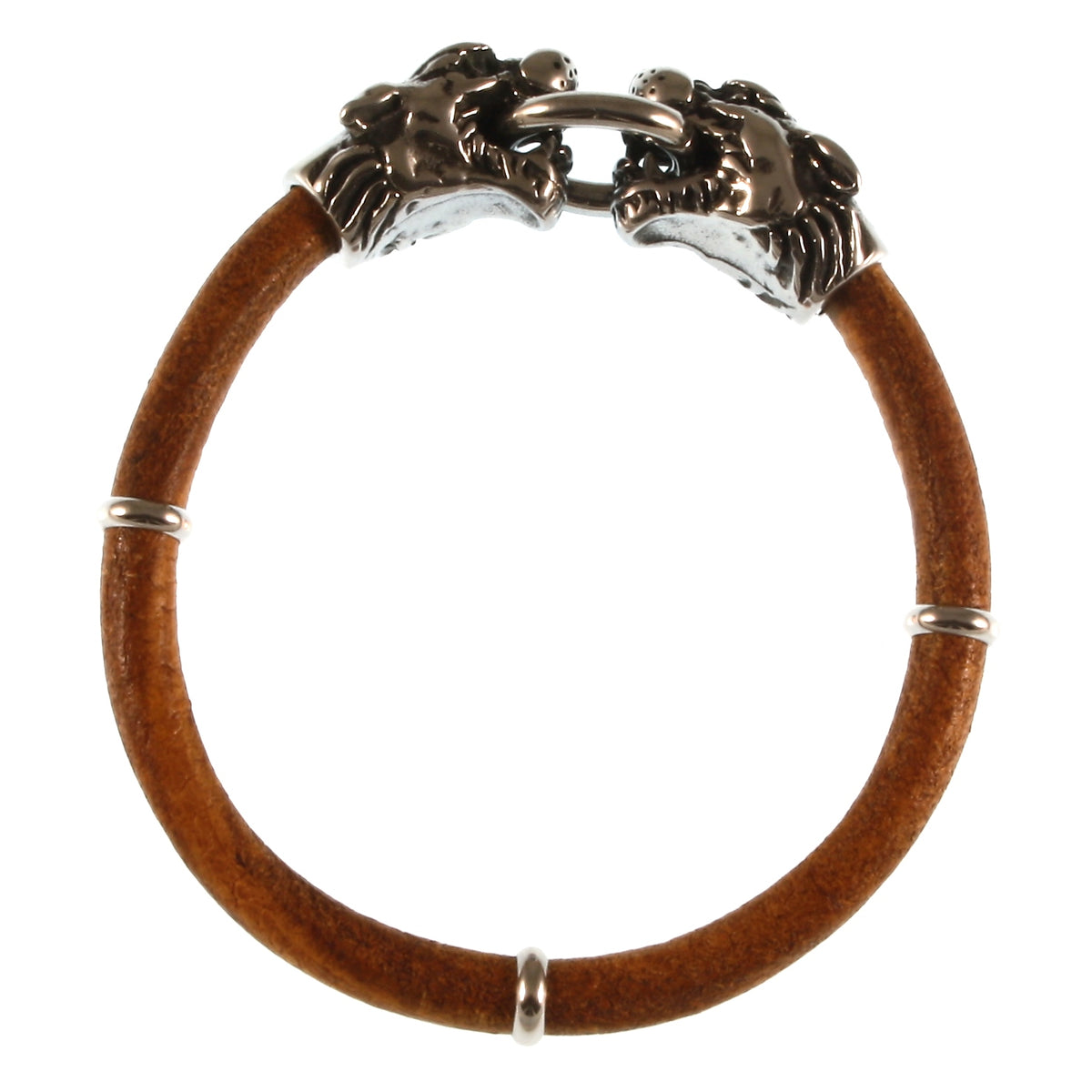 Leder-armband-Herren-lion-cognac-massiv-Edelstahlverschluss-vorn-wavepirate-shop-r