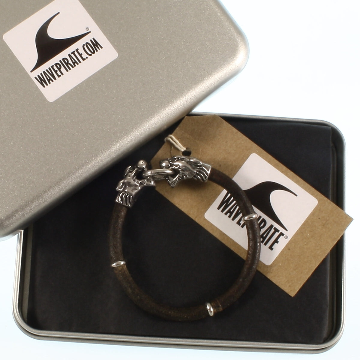 Leder-armband-Herren-lion-dunkelbraun-massiv-Edelstahlverschluss-geschenkverpackung-wavepirate-shop-r