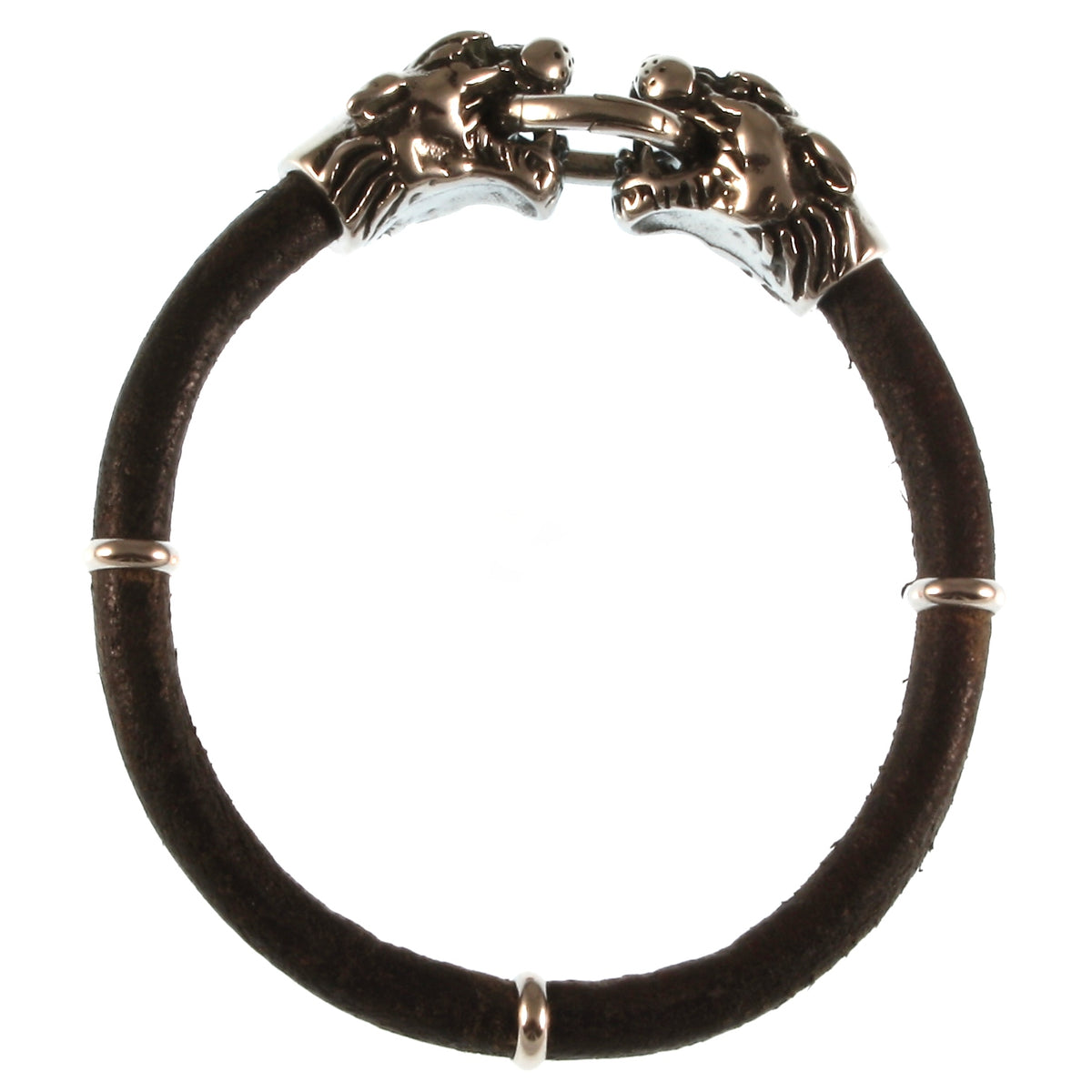 Leder-armband-Herren-lion-dunkelbraun-massiv-Edelstahlverschluss-vorn-wavepirate-shop-r