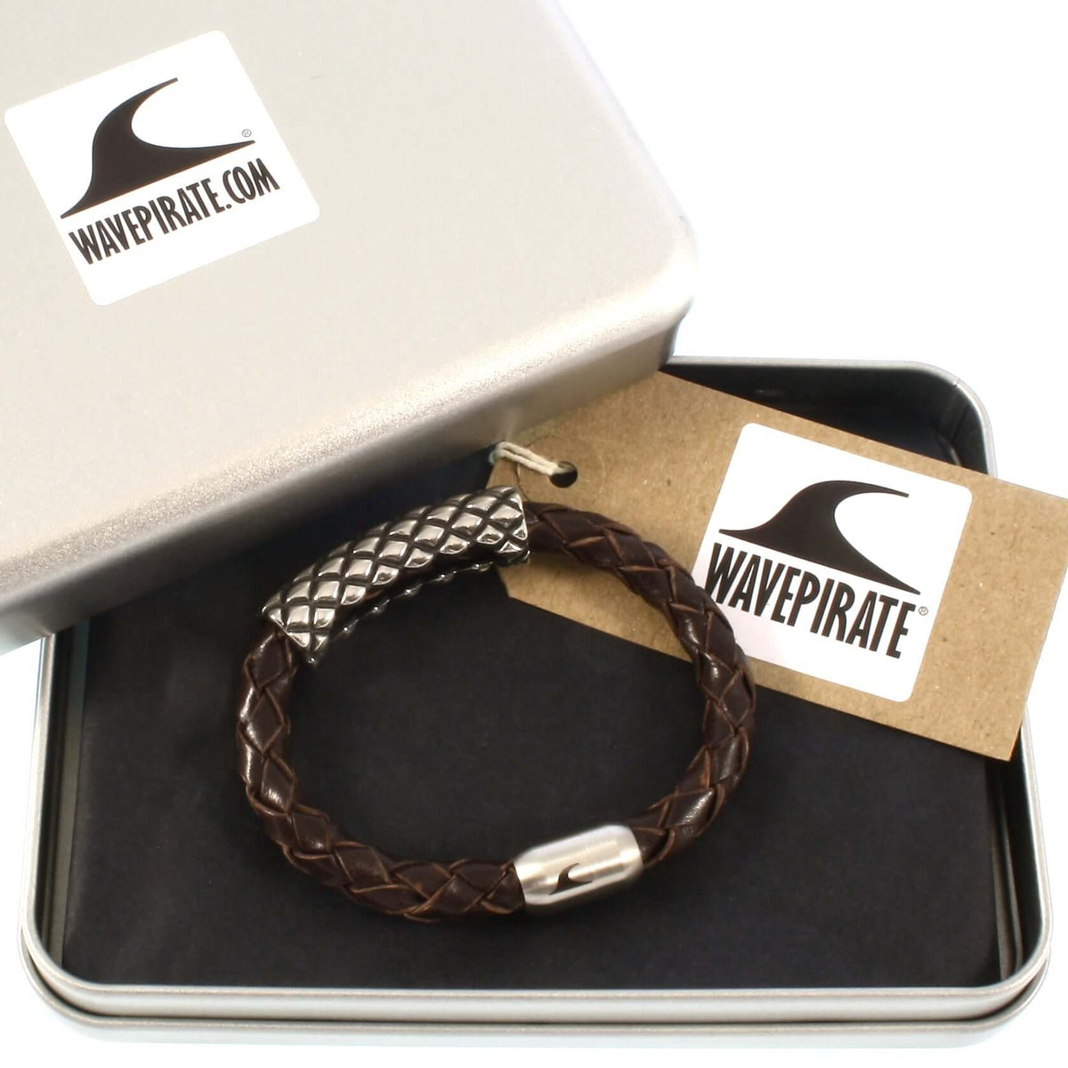 Leder-armband-Herren-max-braun-geflochten-Edelstahlverschluss-geschenkverpackung-wavepirate-shop-f