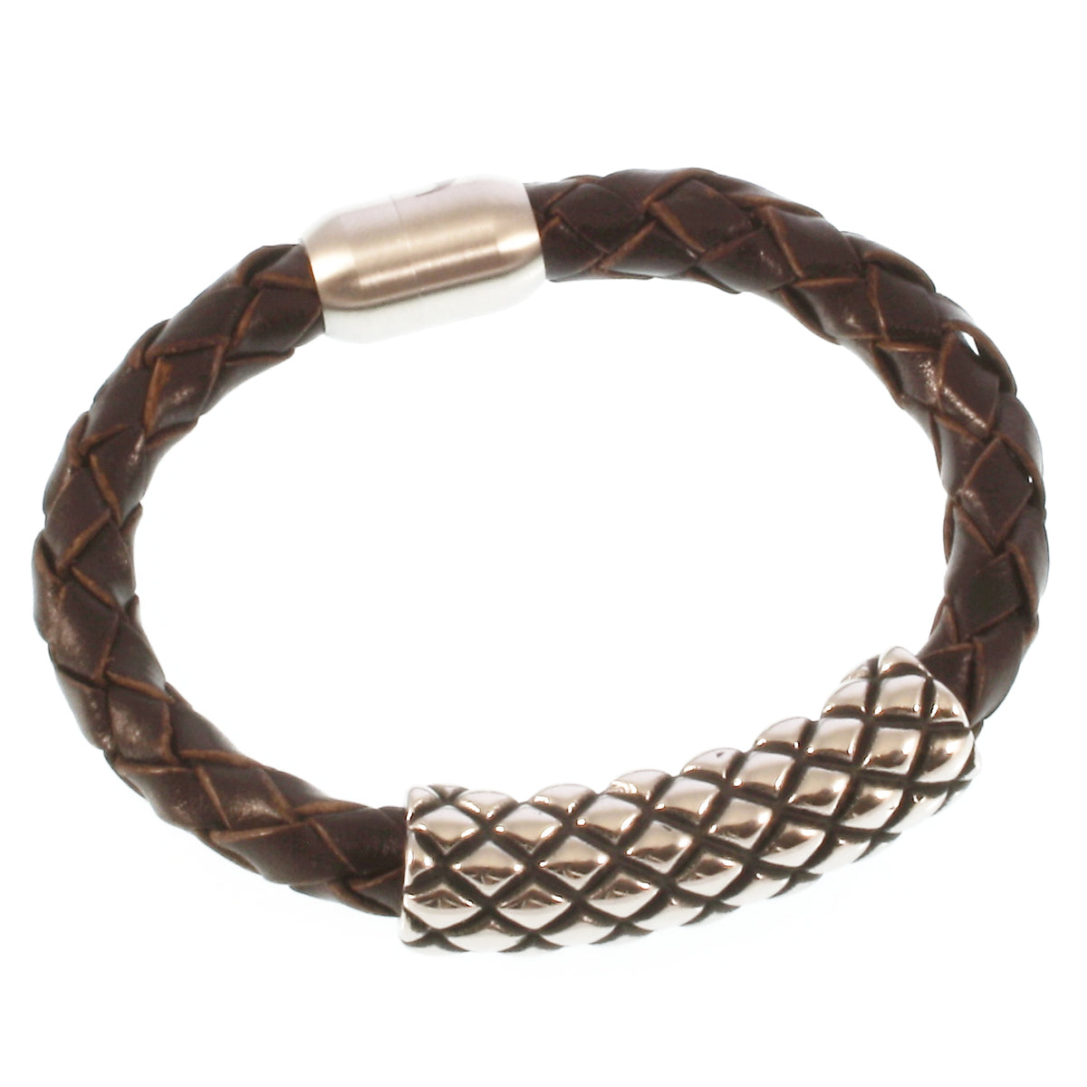 Leder-armband-Herren-max-braun-geflochten-Edelstahlverschluss-vorn-wavepirate-shop-f5