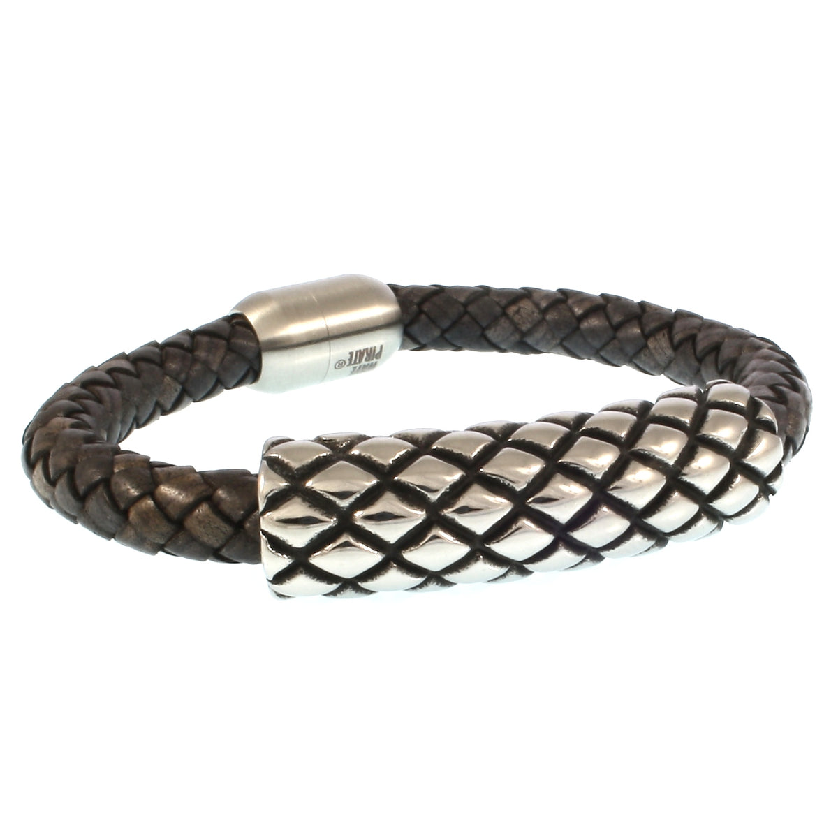 Leder-armband-Herren-max-grau-geflochten-Edelstahlverschluss-vorn-wavepirate-shop-f