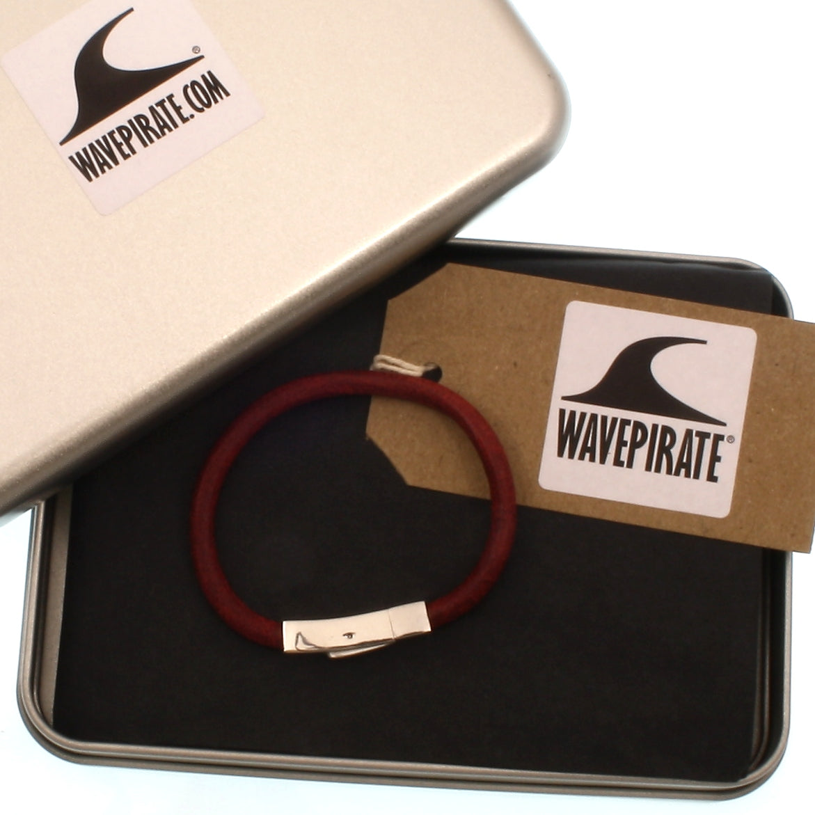 Leder-armband-damen-Herren-one-bordeaux-massiv-Edelstahlverschluss-geschenkverpackung-wavepirate-shop-r
