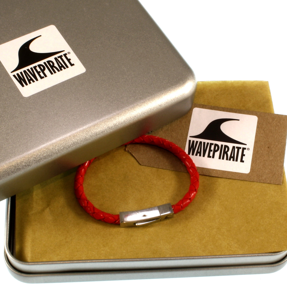 Leder-armband-damen-Herren-one-rot-geflochten-Edelstahlverschluss-geschenkverpackung-wavepirate-shop-f