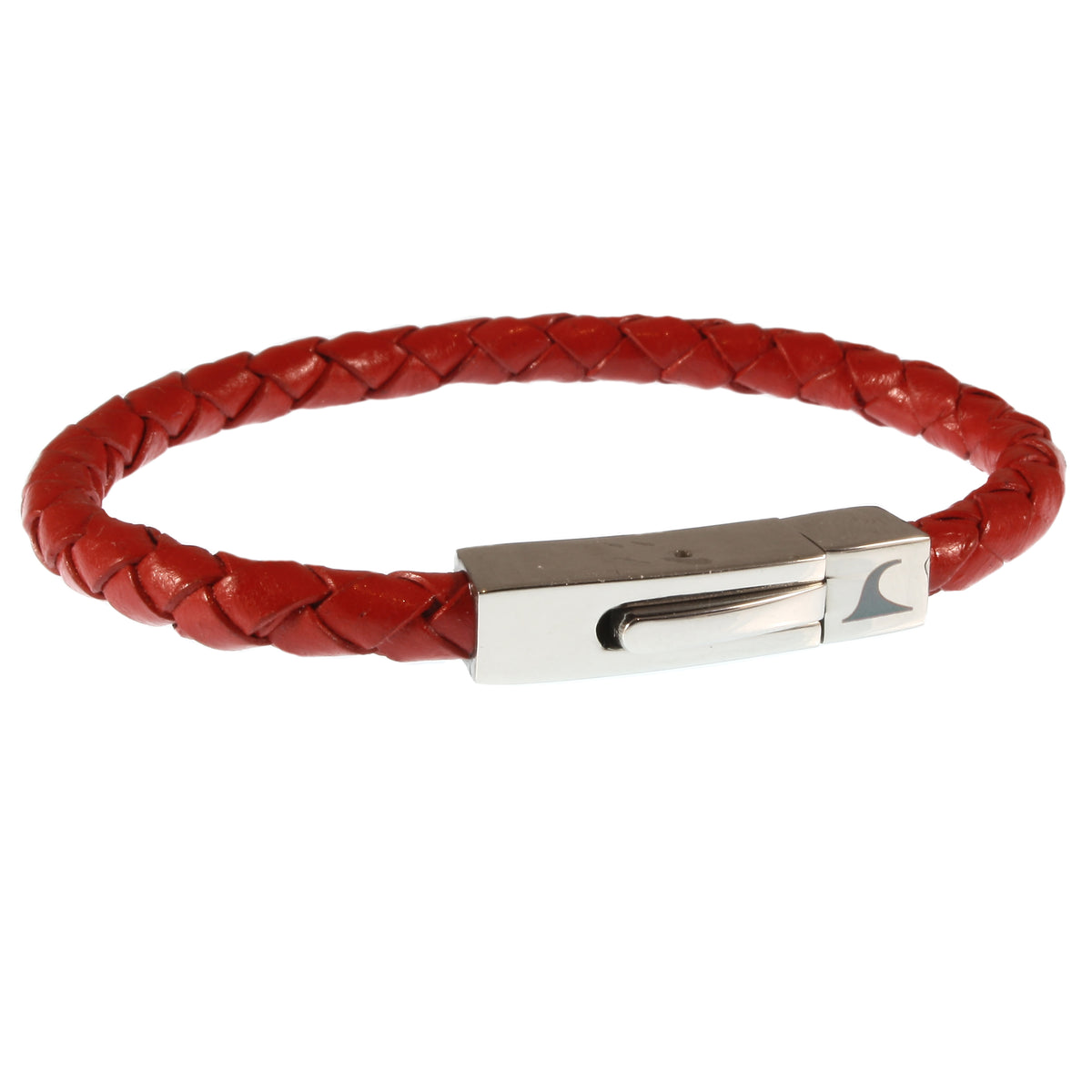 Leder-armband-damen-Herren-one-rot-geflochten-Edelstahlverschluss-vorn-wavepirate-shop-f