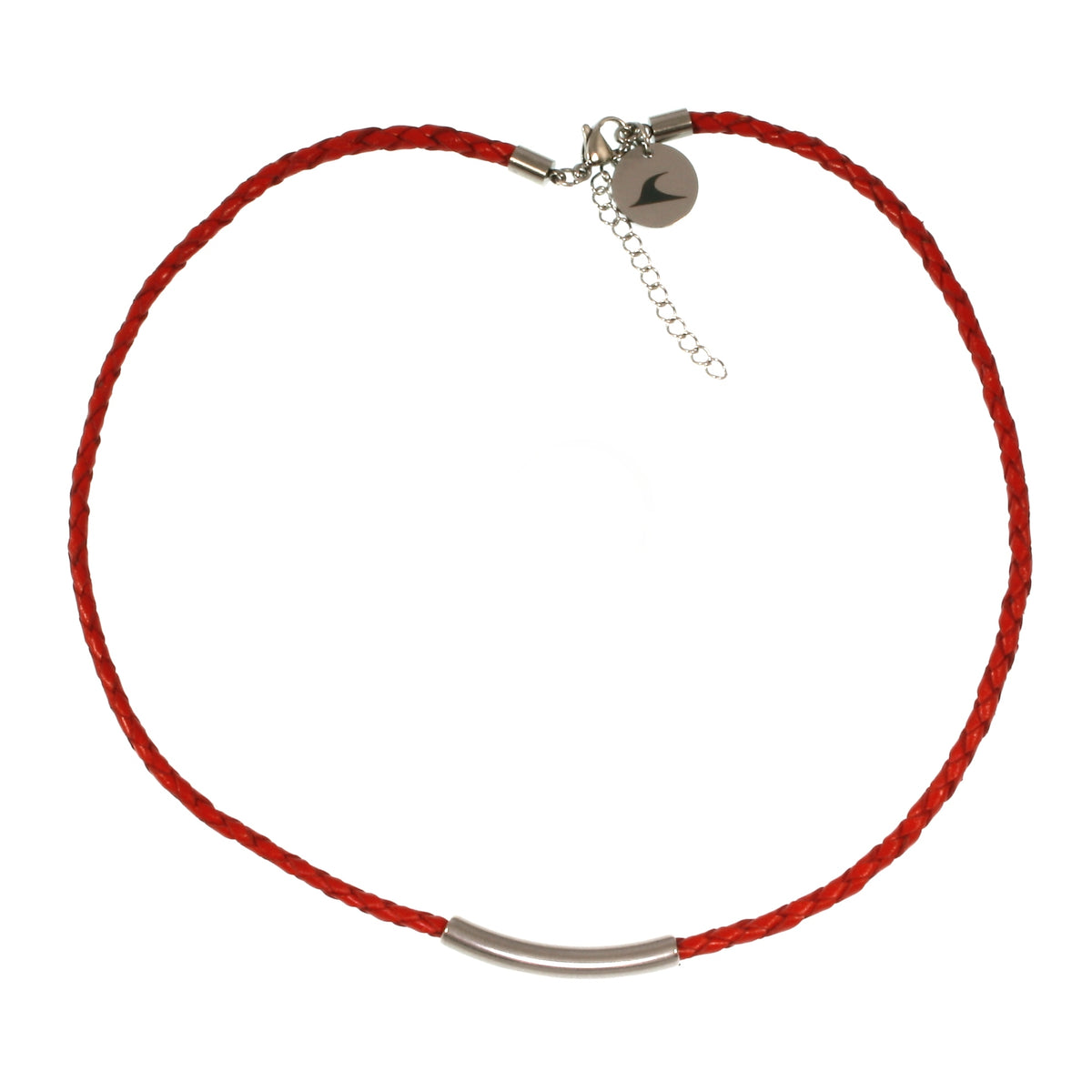 Leder-halskette-Damen-curve-Rot-geflochten-Edelstahlverschluss-vorn-wavepirate-shop-f