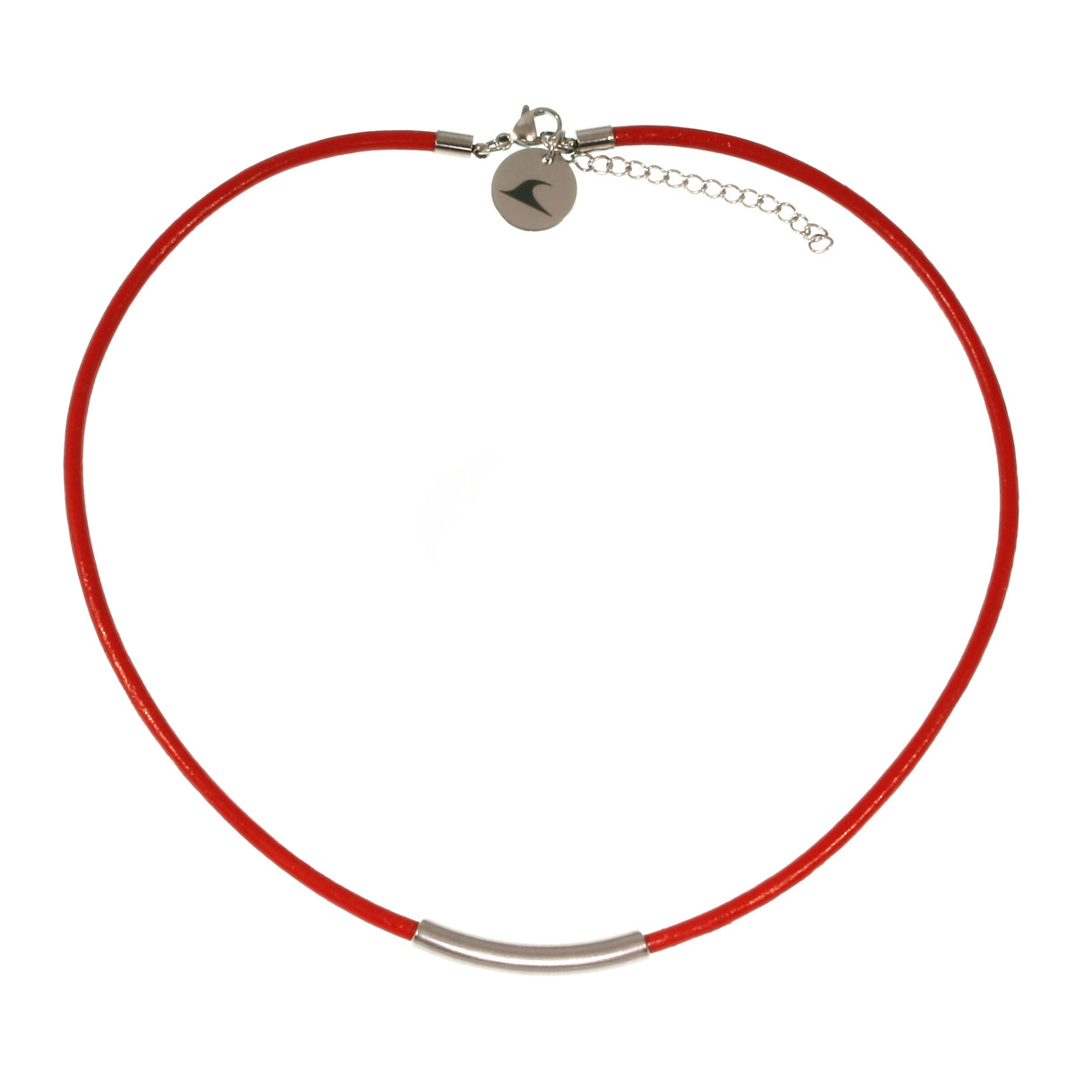 Leder-halskette-Damen-curve-Rot-riemen-massiv-Edelstahlverschluss-vorn-wavepirate-shop-r