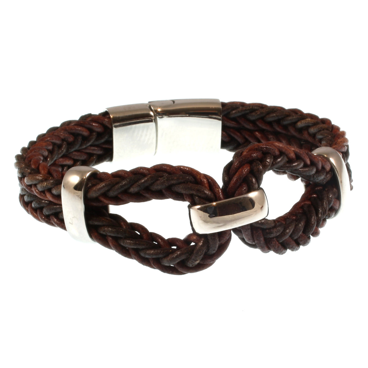 Lederarmband-Damen-roma-braun-geflochten-Edelstahlverschluss-vorn-wavepirate-shop-r