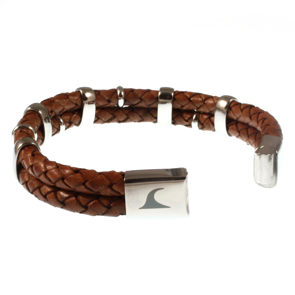 Lederarmband-Herren-Afrika-cognac-geflochten-Edelstahlverschluss-offen-wavepirate-shop-f